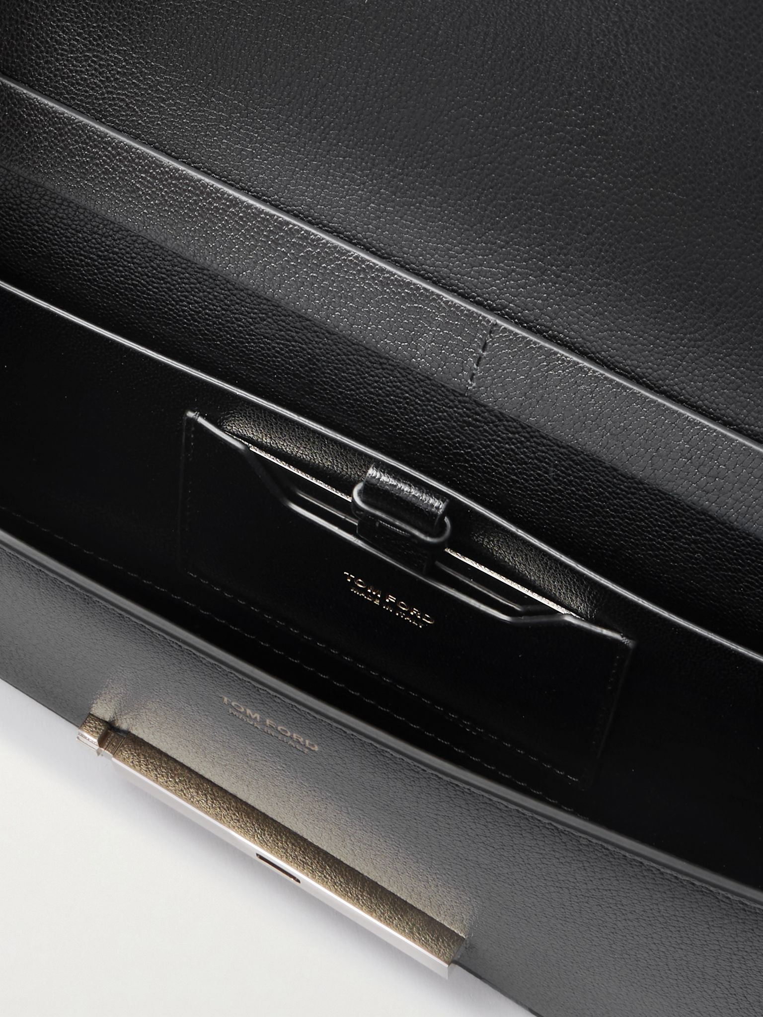 Textured-leather clutch Black - 5