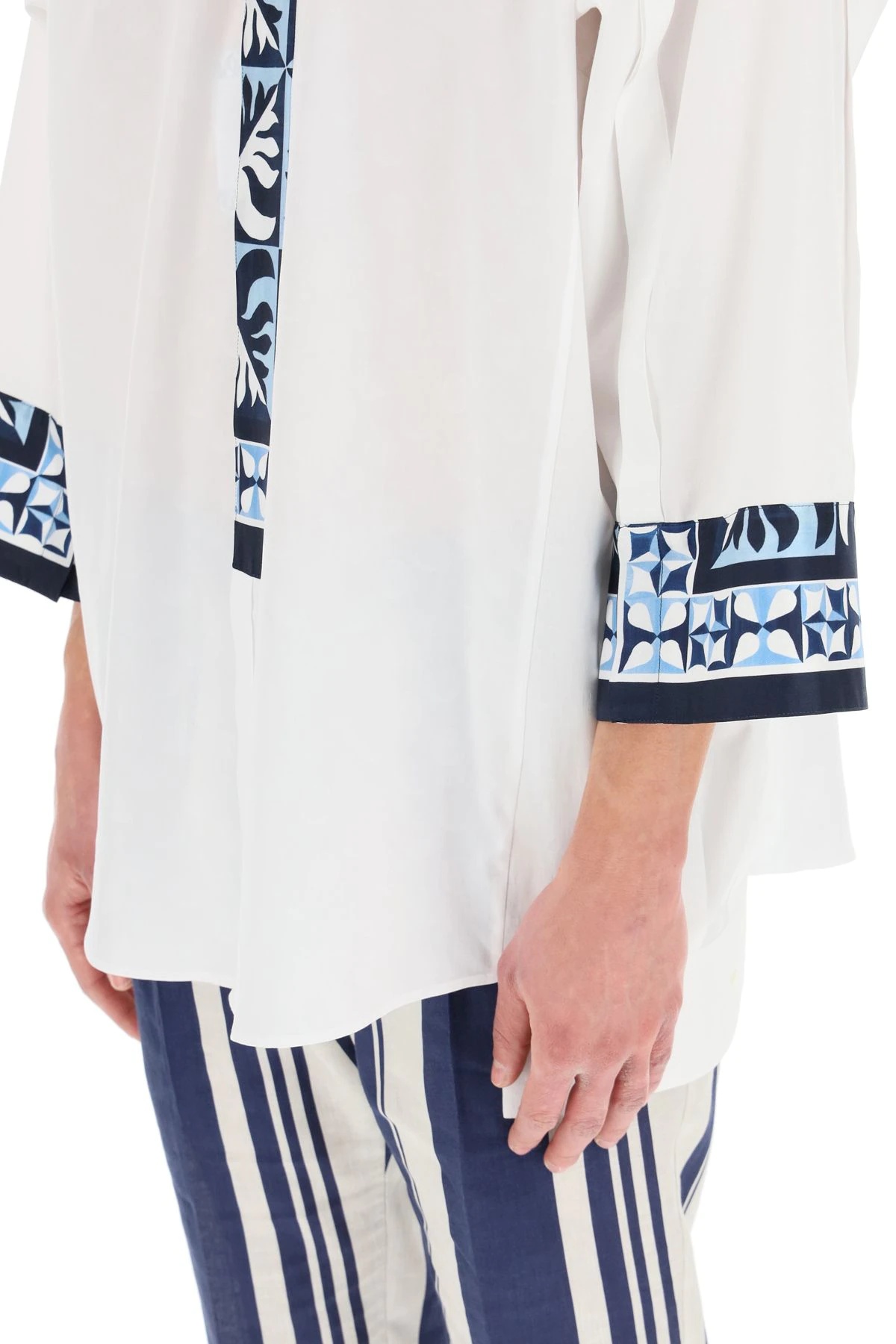 OVERSIZED SHIRT WITH MAJOLICA INSERTS - 5