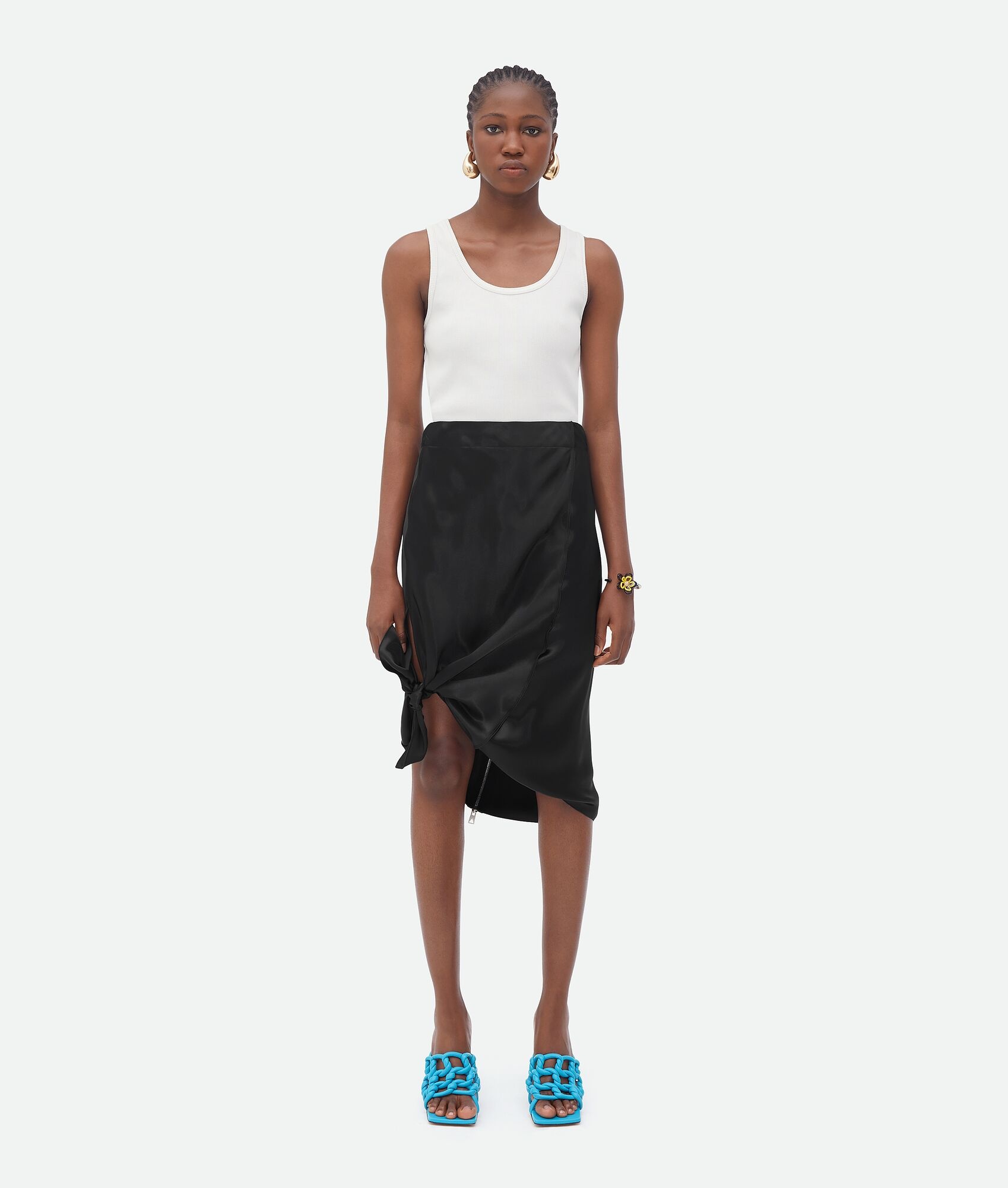 fluid satin skirt - 4