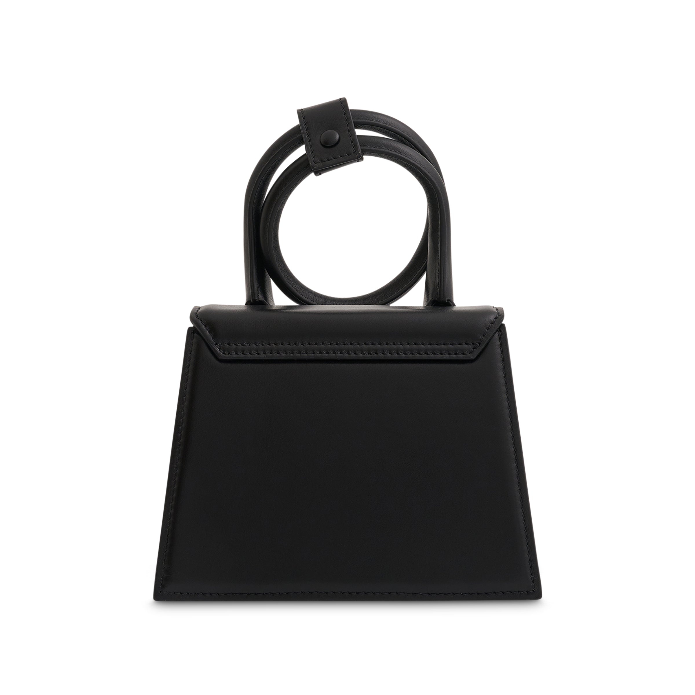 Le Chiquito Noeud Leather Bag in Black - 4