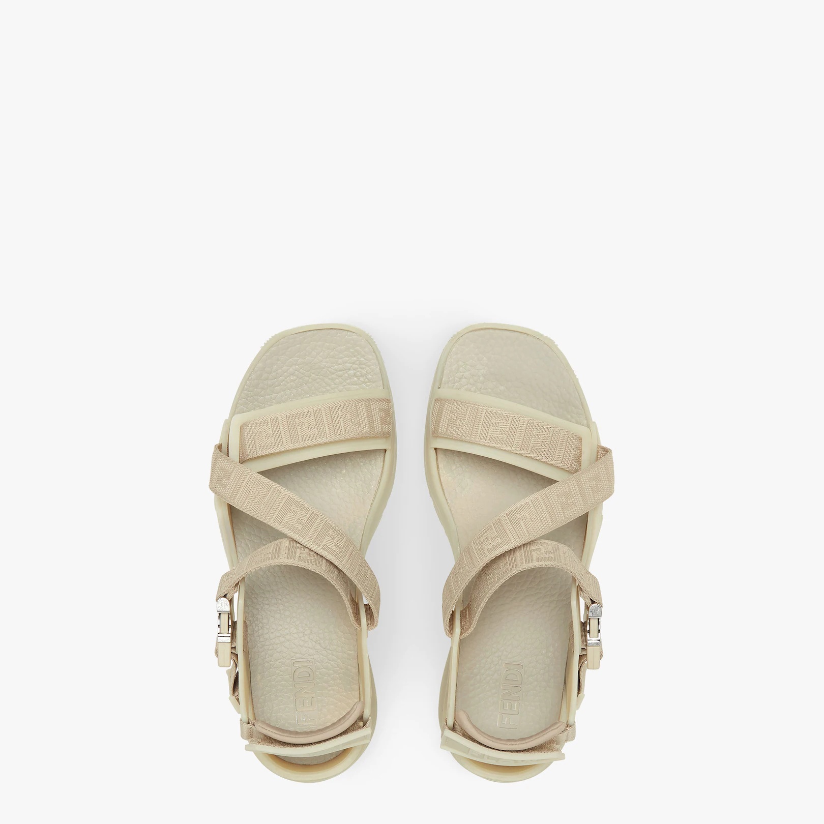 Beige fabric sandals - 4