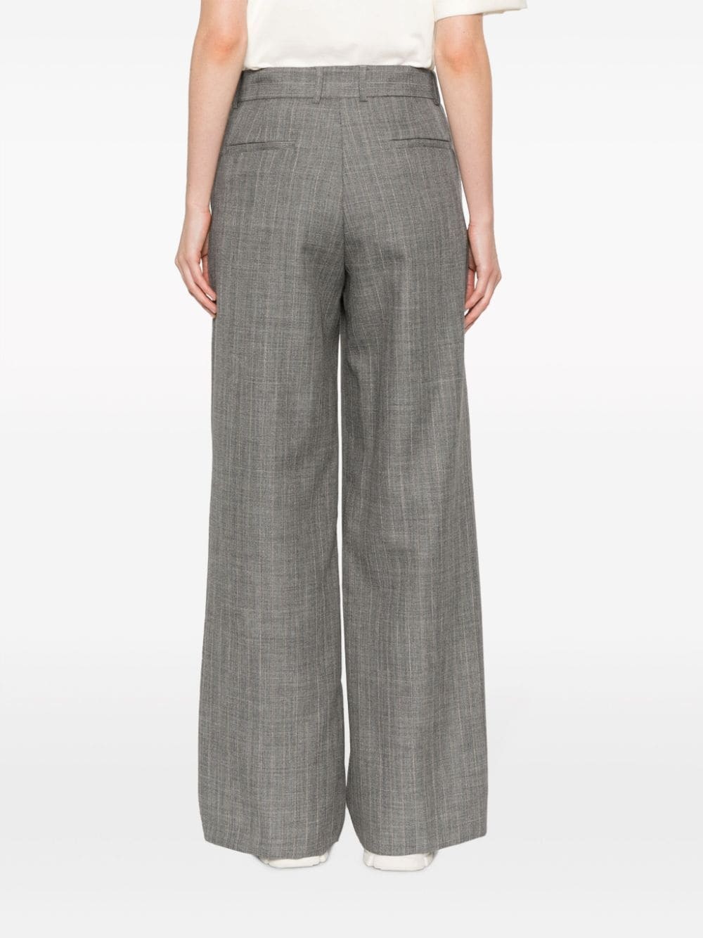 wide-leg wool trousers - 4
