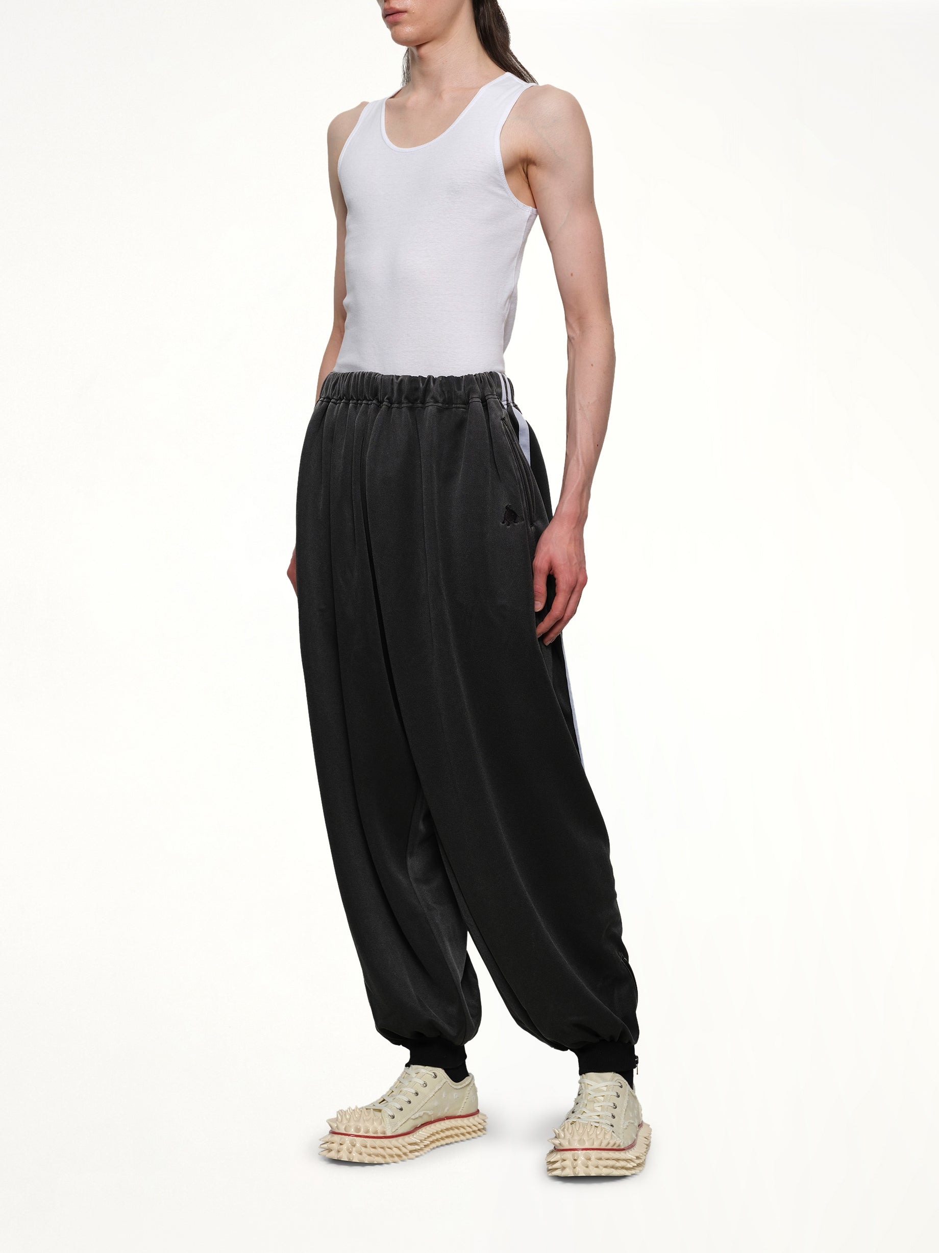 Faded Black Track Pants in Grey - 4