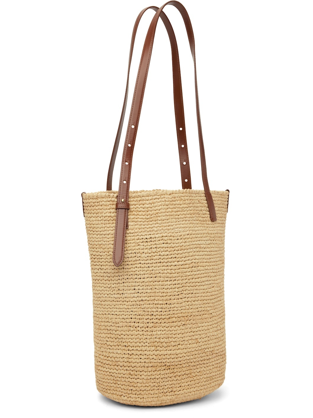 Beige Raffia Logo Tote - 3