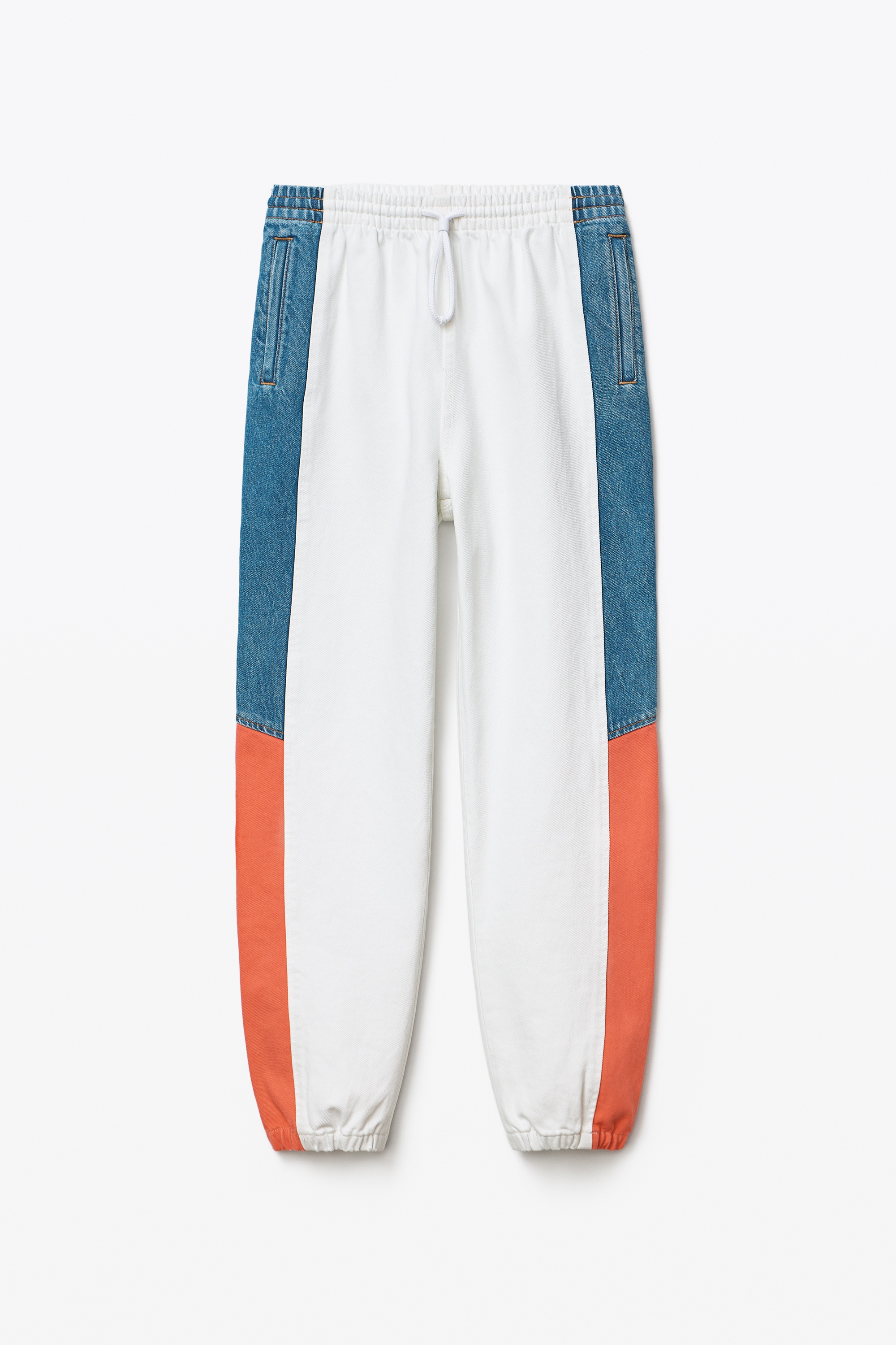 TRACK JOGGER PANTS IN COLORBLOCK DENIM - 1