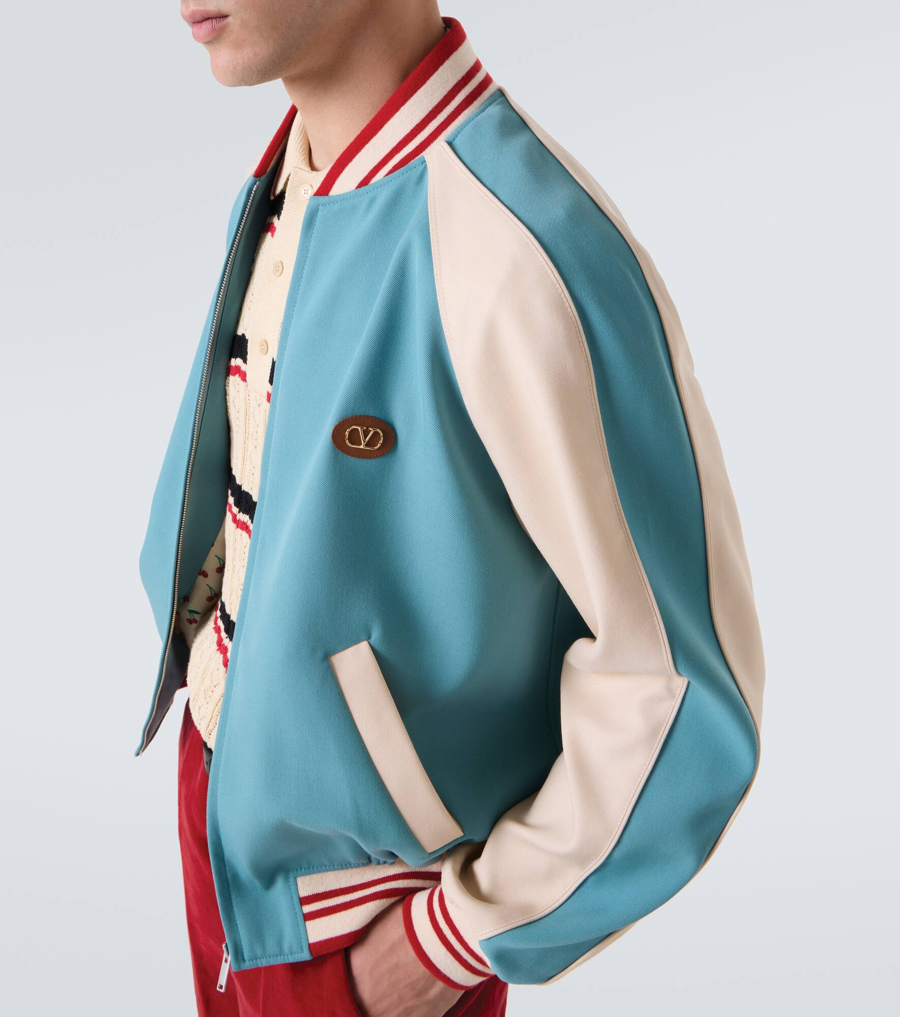 Logo virgin wool varsity jacket - 5
