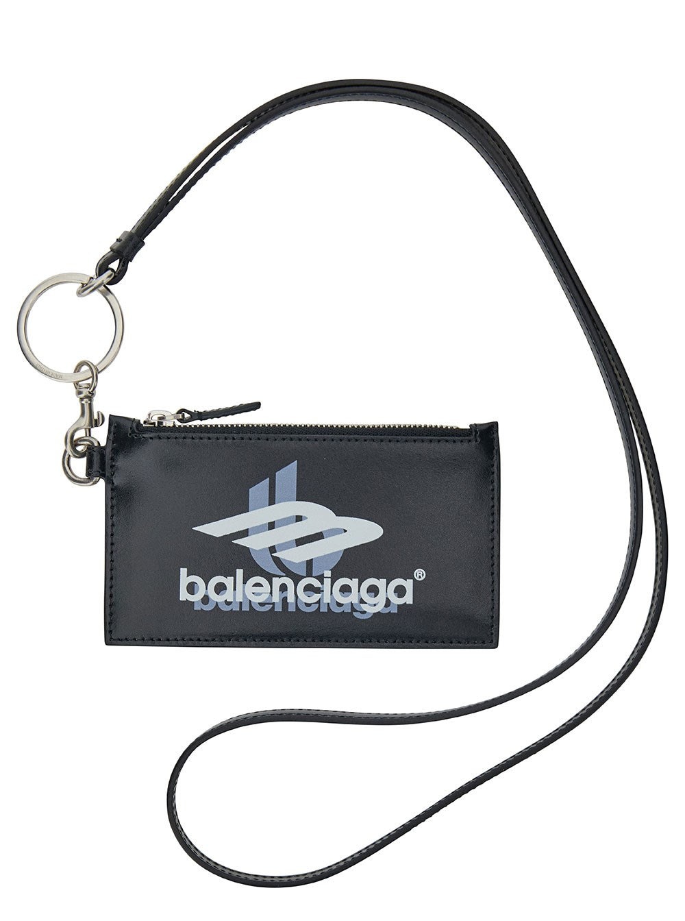 Balenciaga logo card case with key chain - 1