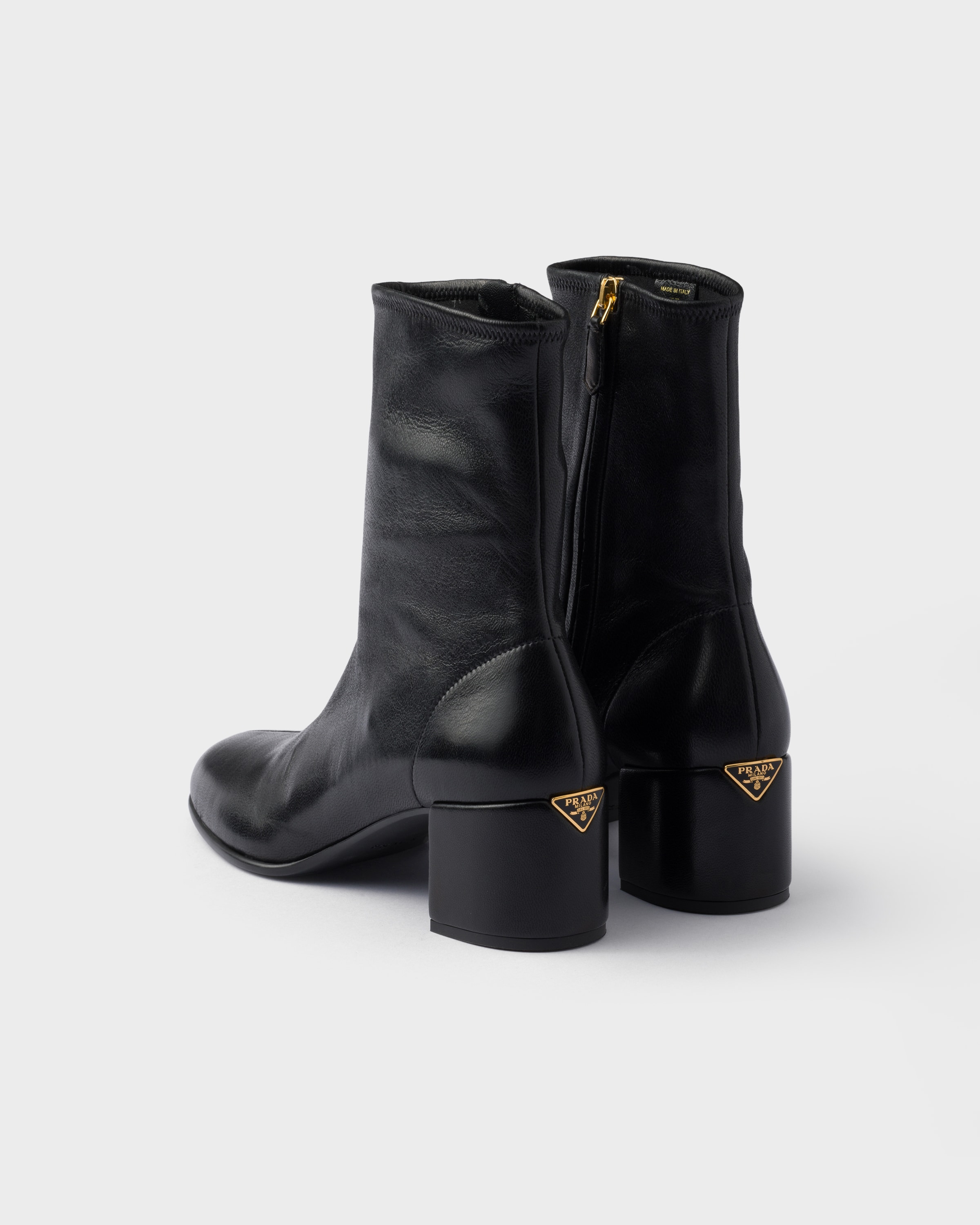 Stretch nappa leather booties - 4