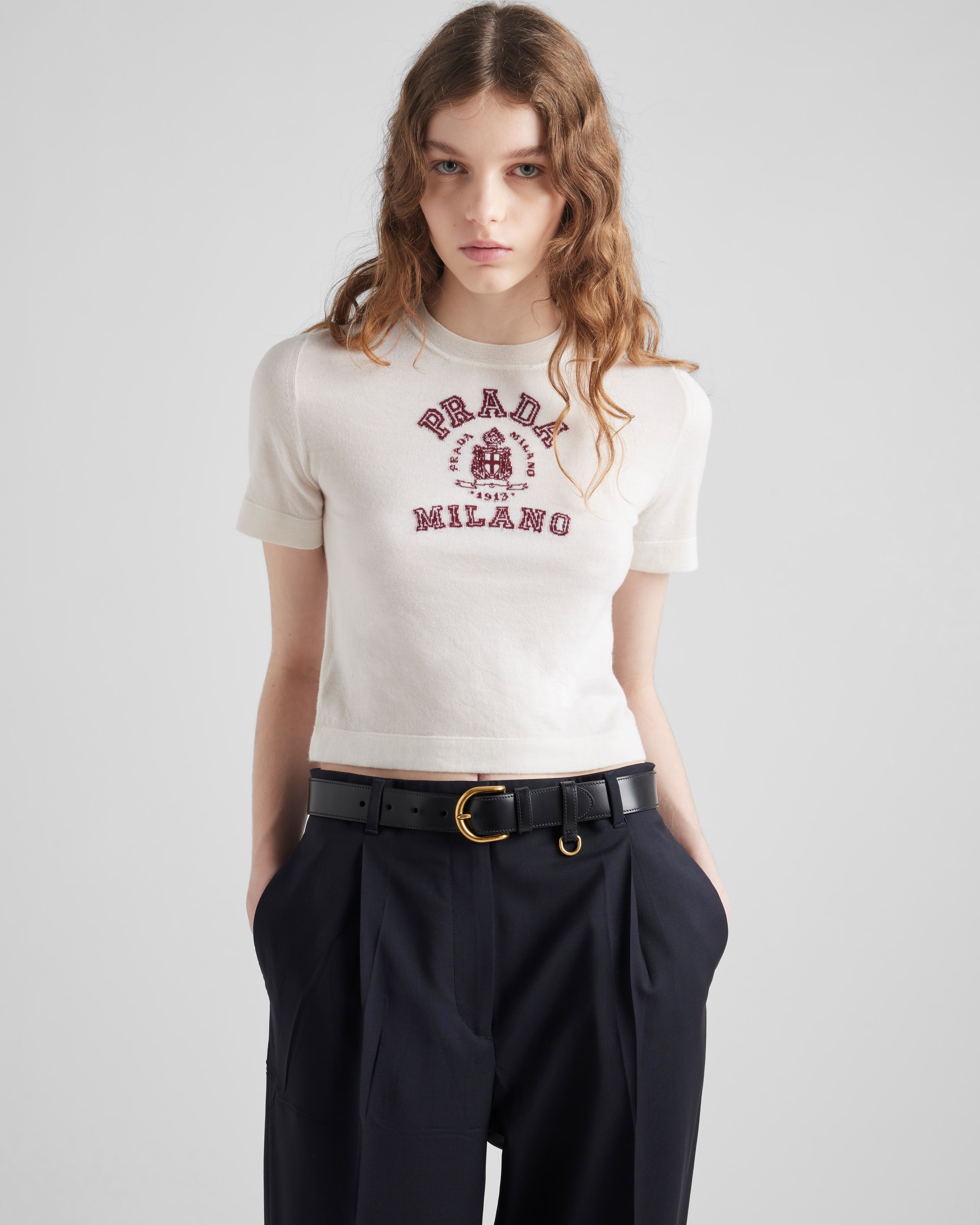 Cashmere intarsia T-shirt - 3