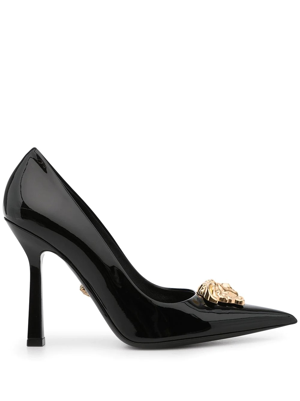 Medusa-plaque leather pumps - 1