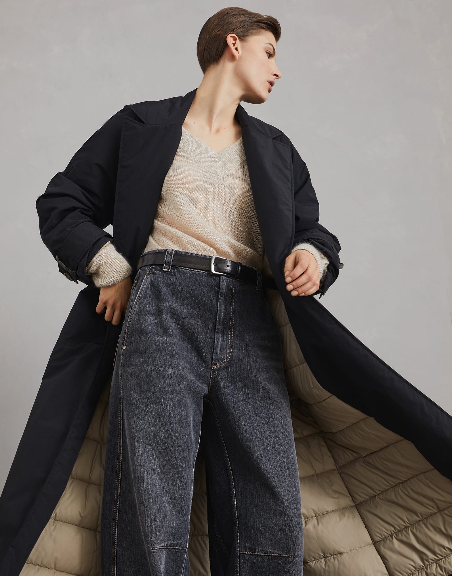Water-resistant techno cotton trench with Thermore® padding and shiny cuff details - 4