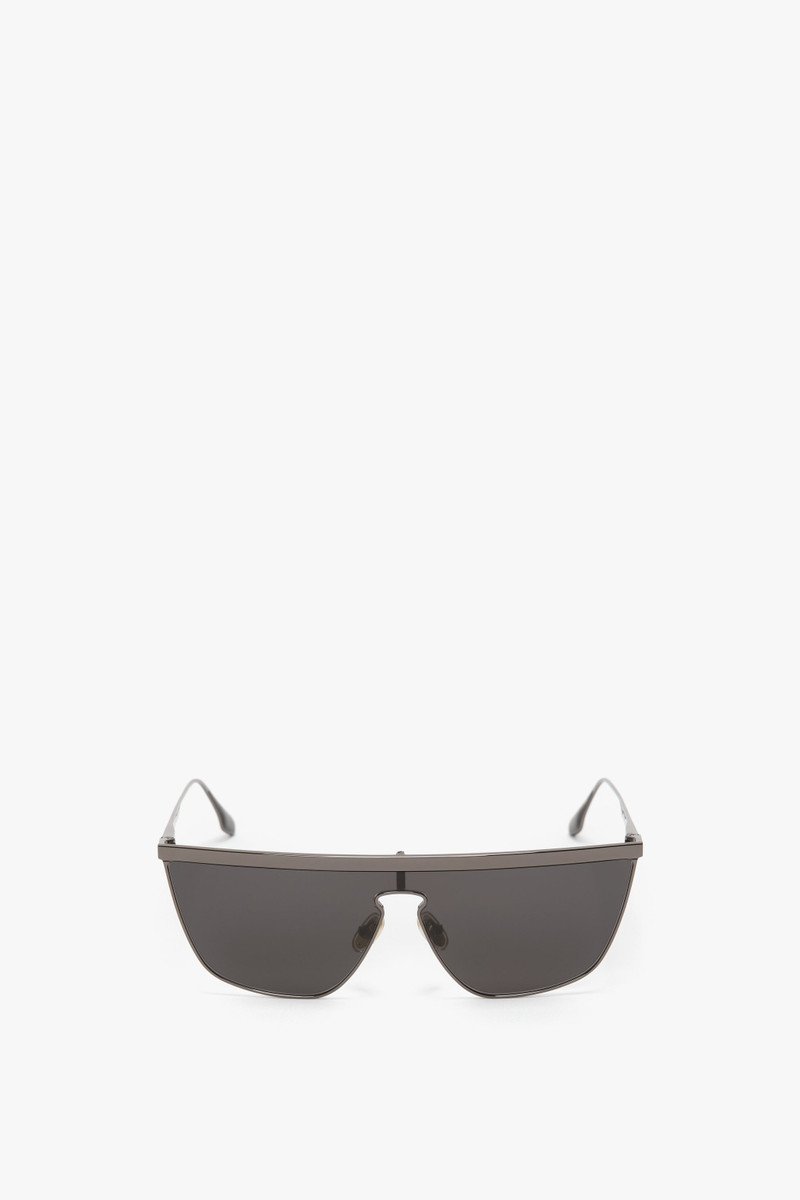 Geometric Visor Sunglasses In Dark Ruthenium-Grey 1