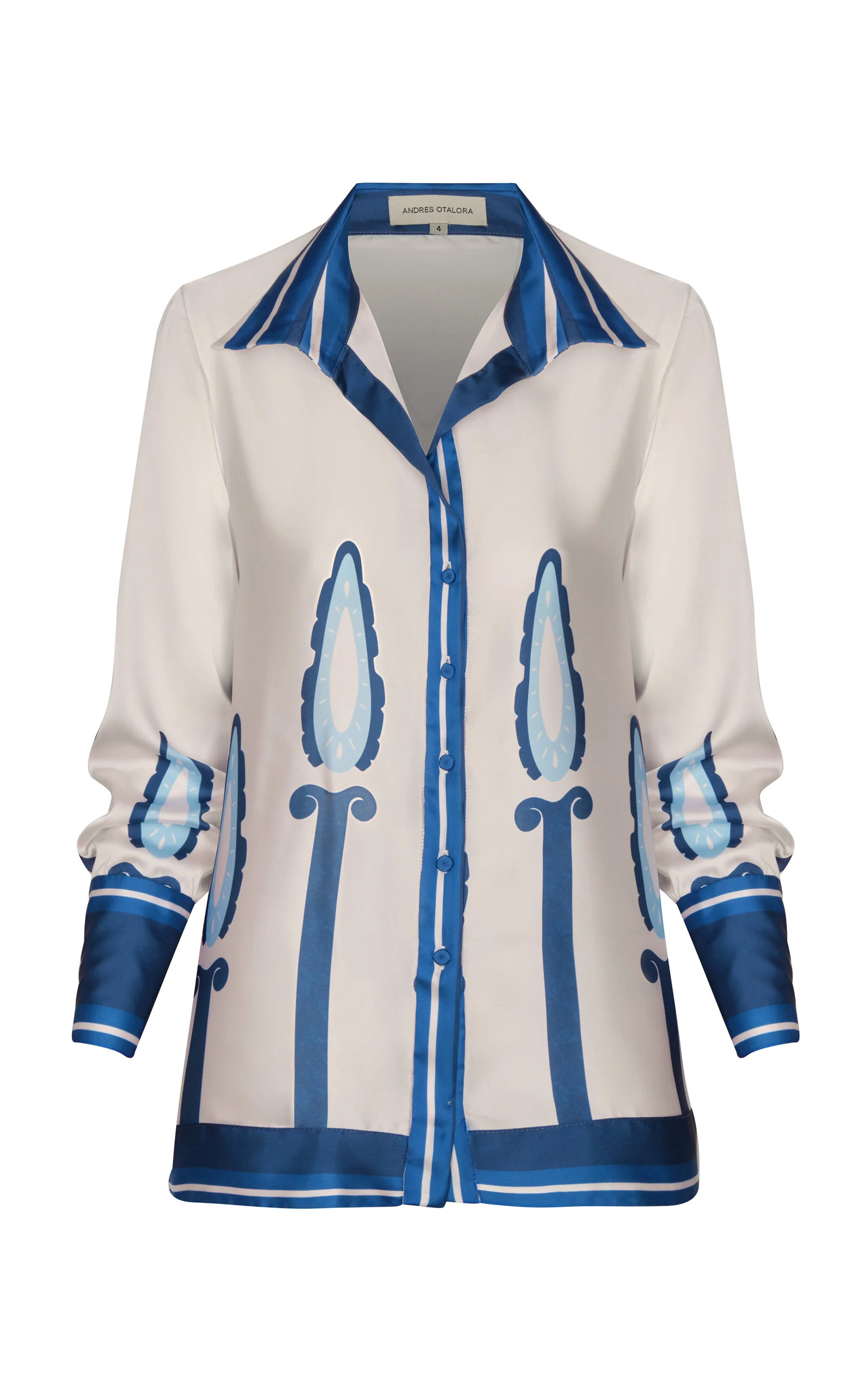 Horizonte Interno Linen Top print - 1