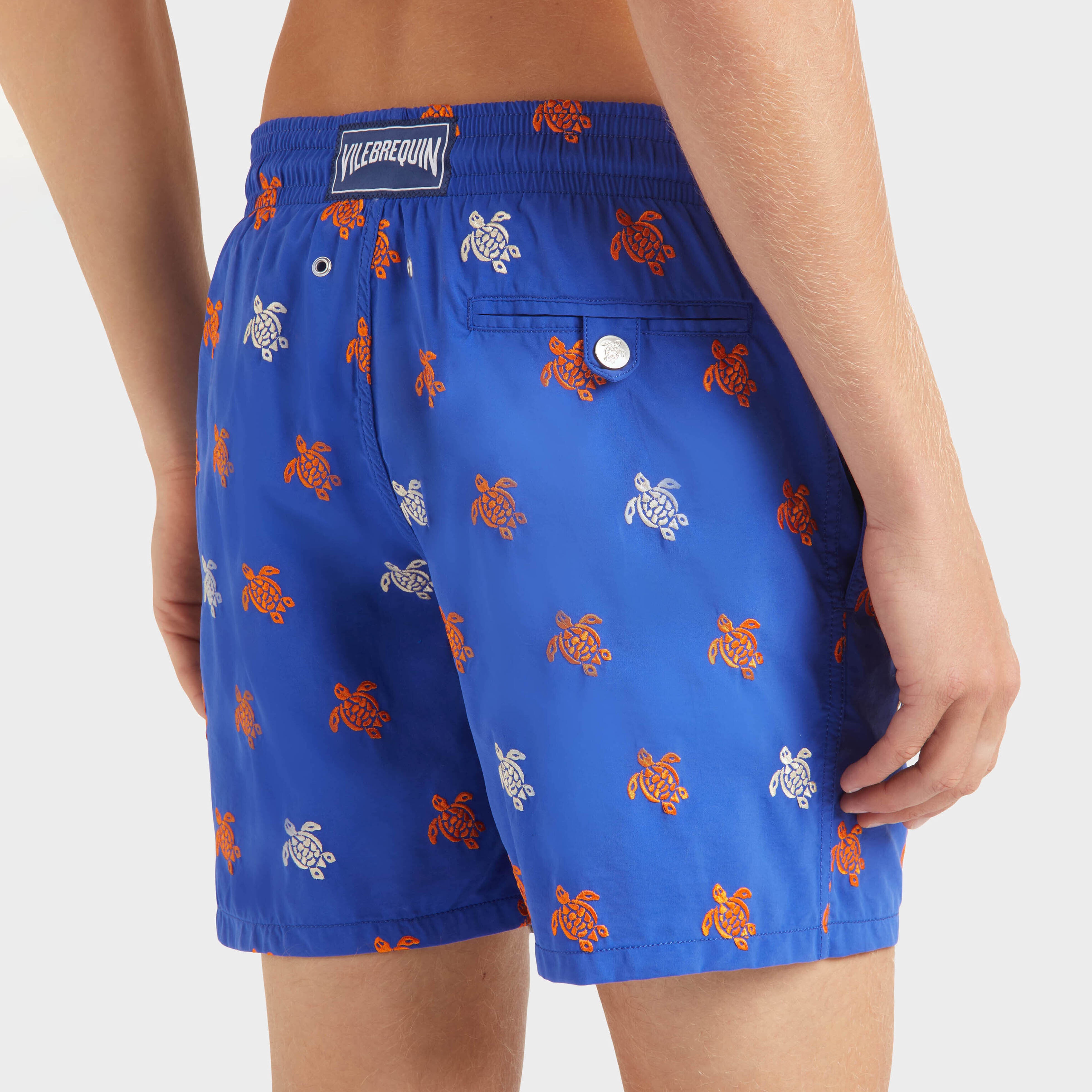 Men Swim Trunks Embroidered Micro Ronde des Tortues Diagonale - Limited Edition - 6