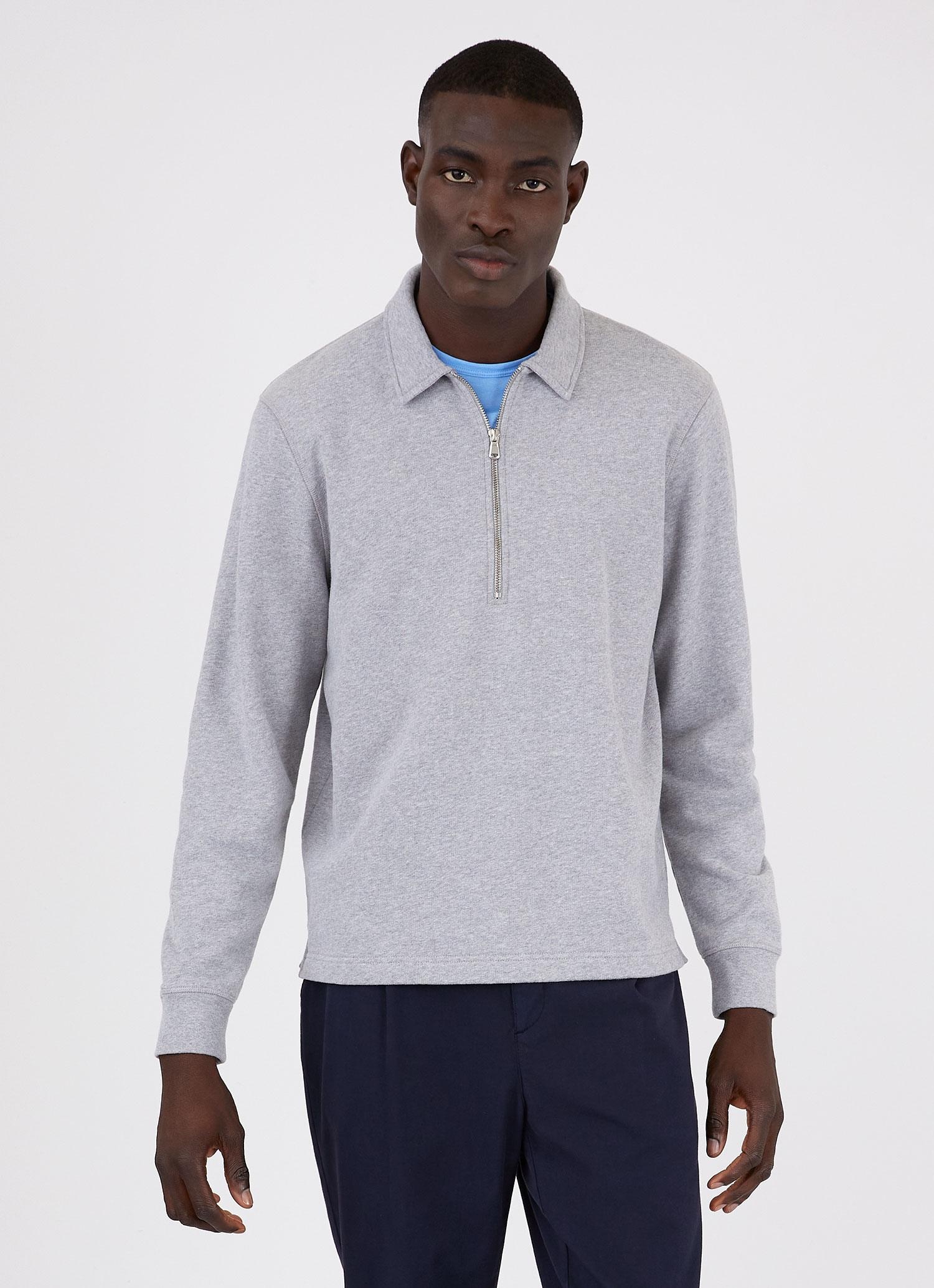 Zip Polo Loopback Sweatshirt - 2