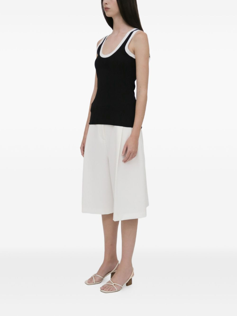 contrast rib tank top - 3
