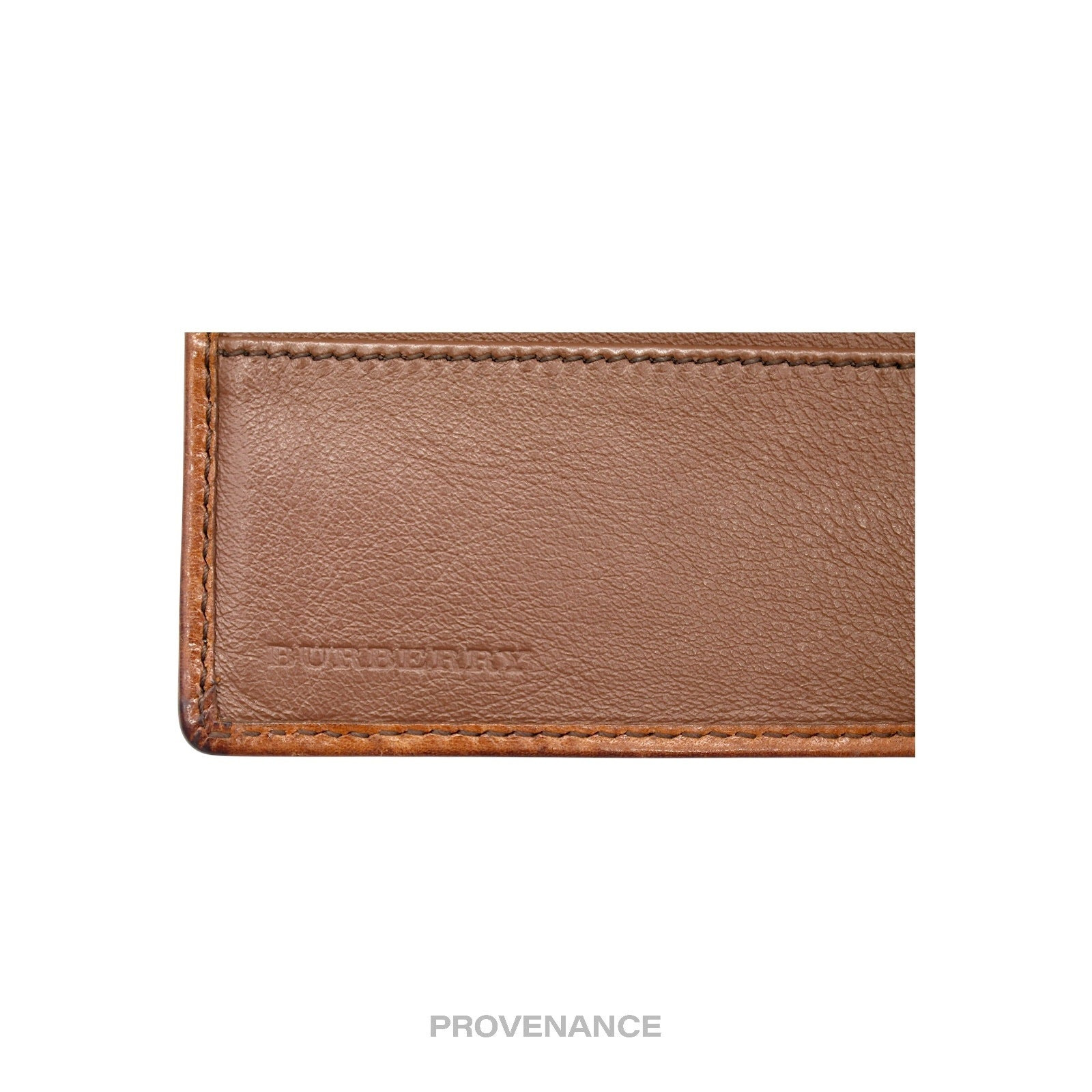 Burberry Nova Check Canvas Bifold Wallet - Brown Leather - 3