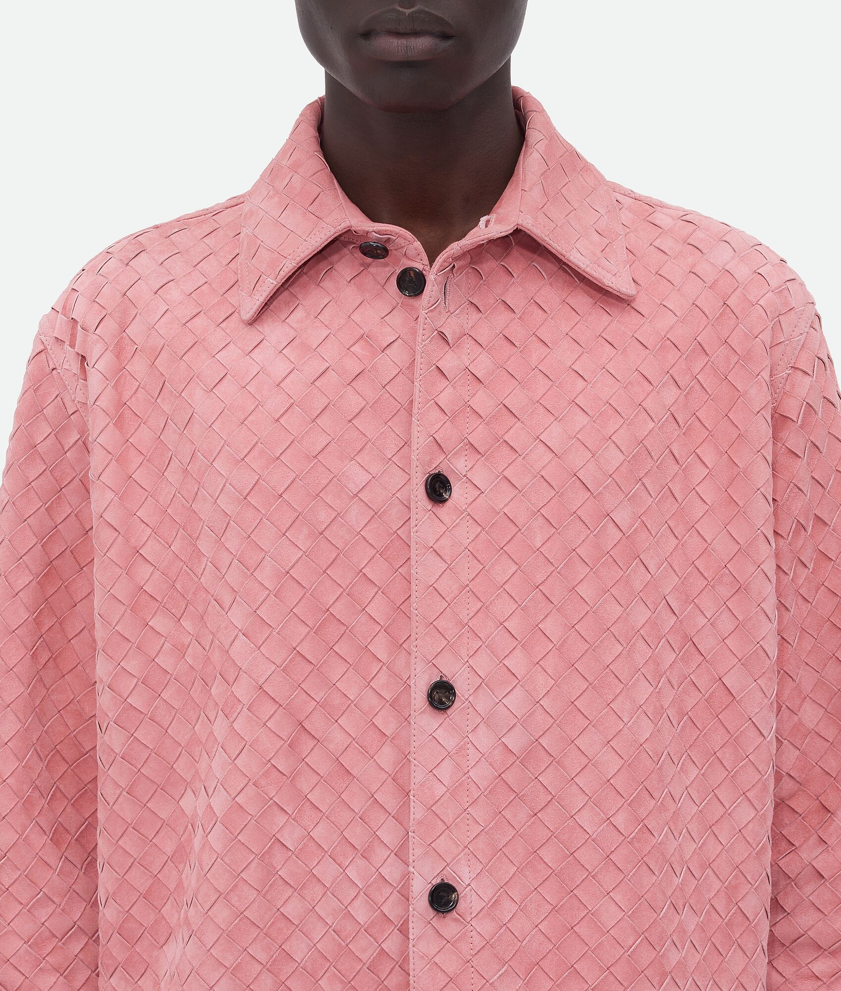 Suede Intrecciato Leather Shirt - 5