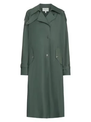 Women's Long Bogie Trench Coat - Olive - 1
