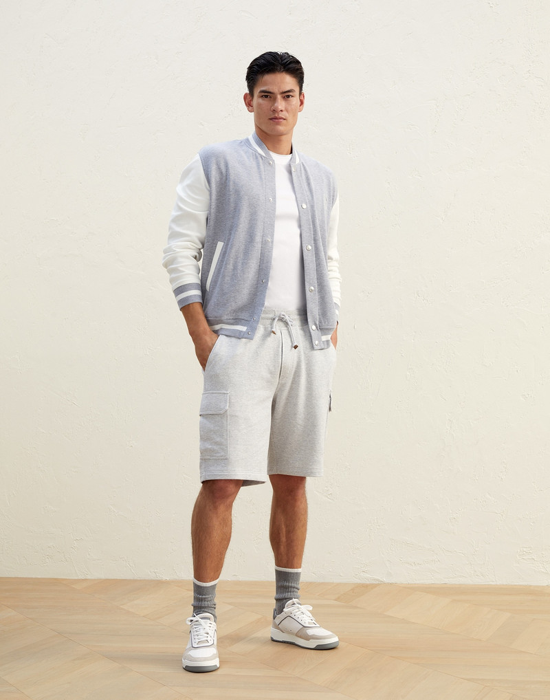Brunello Cucinelli Cotton and linen French terry Bermuda shorts with cargo pockets outlook
