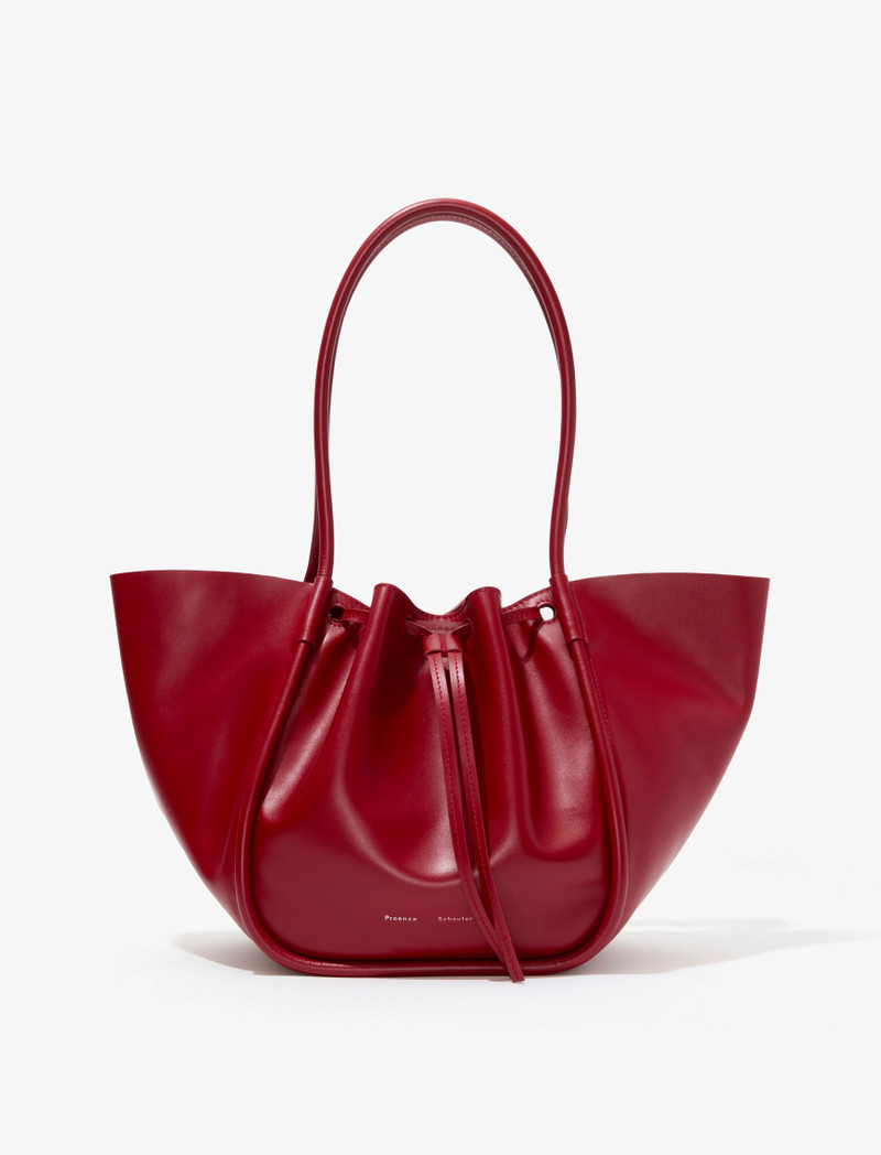 Large Ruched Tote in Shiny Calf 1