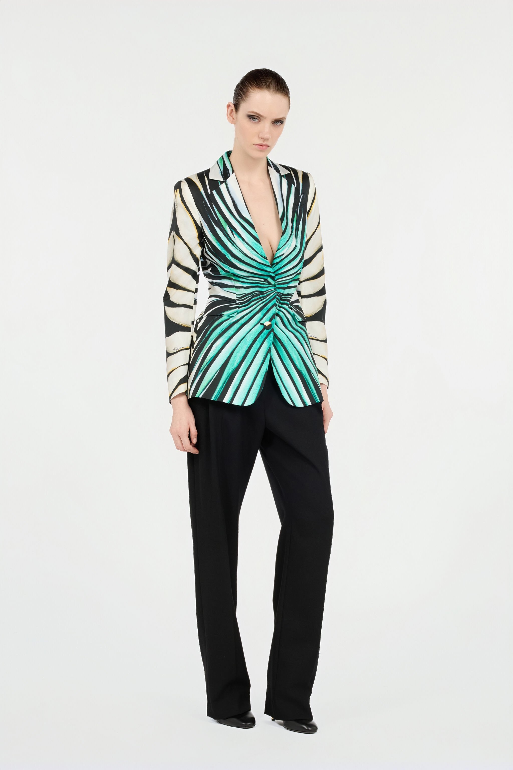 Ray Of Sea Print Silk Jacket - 3