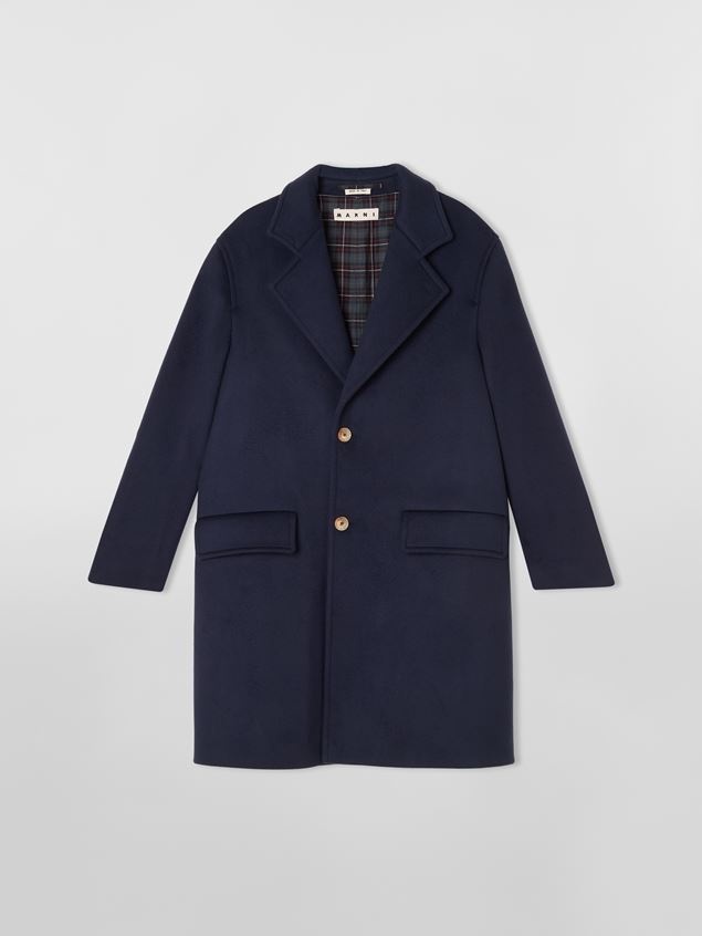 SINGLE-BREASTED COAT IN WOOL DRAP - 1
