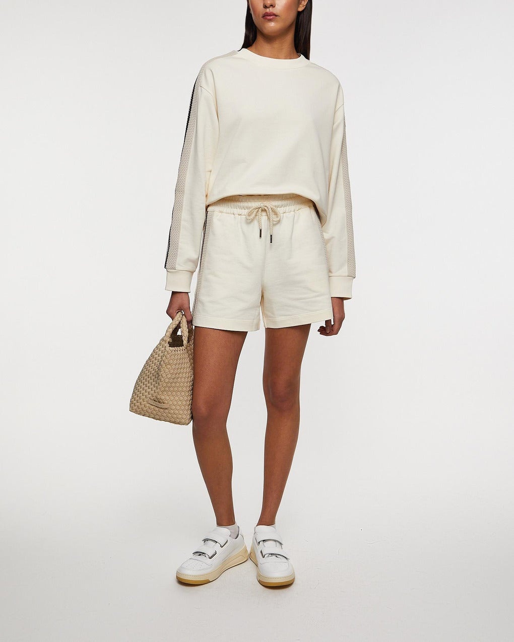 Sweatshirt Crochet Accent Cotton Natural - 3