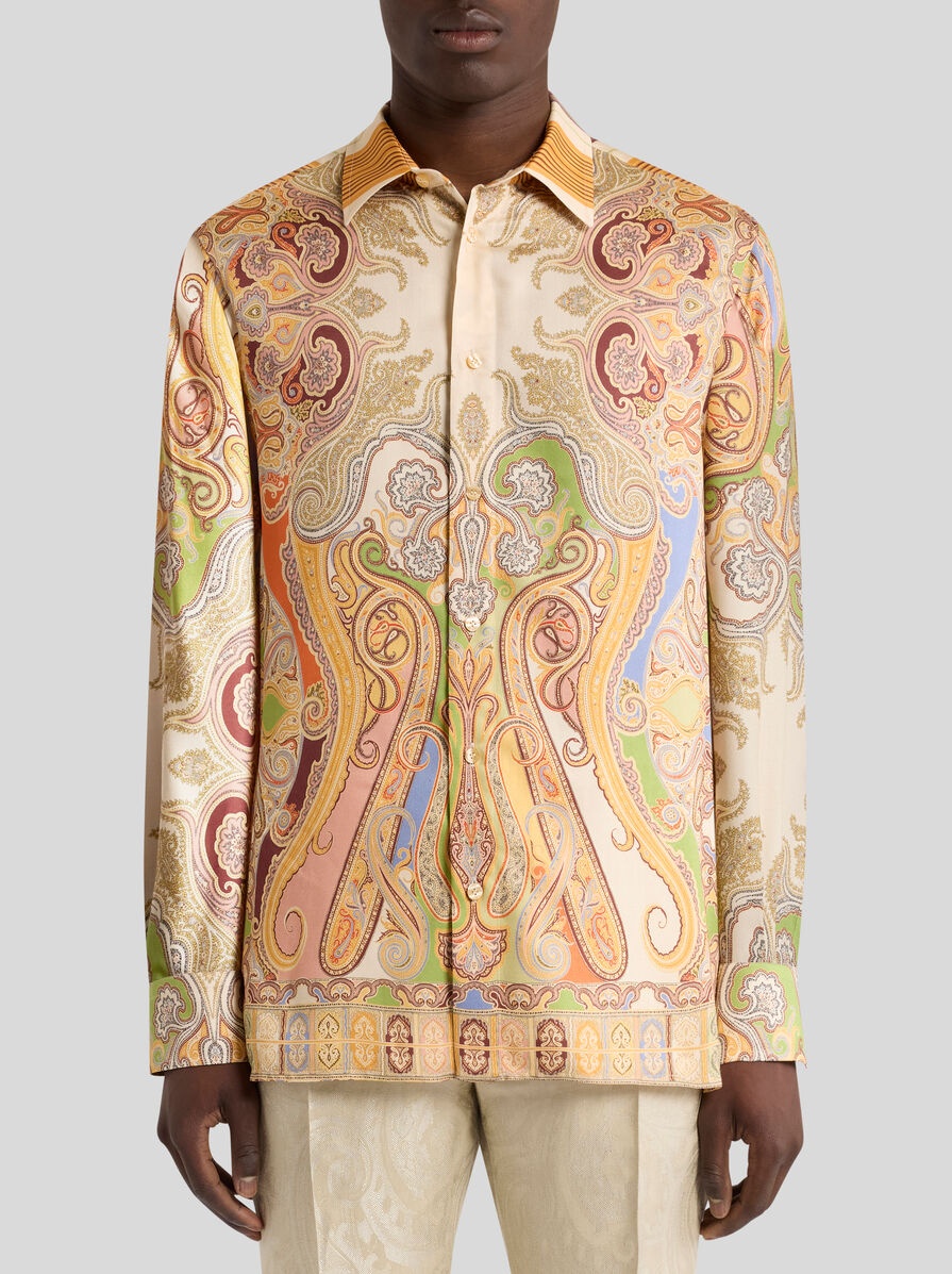 LONG PAISLEY SHIRT WITH STRIPES - 2
