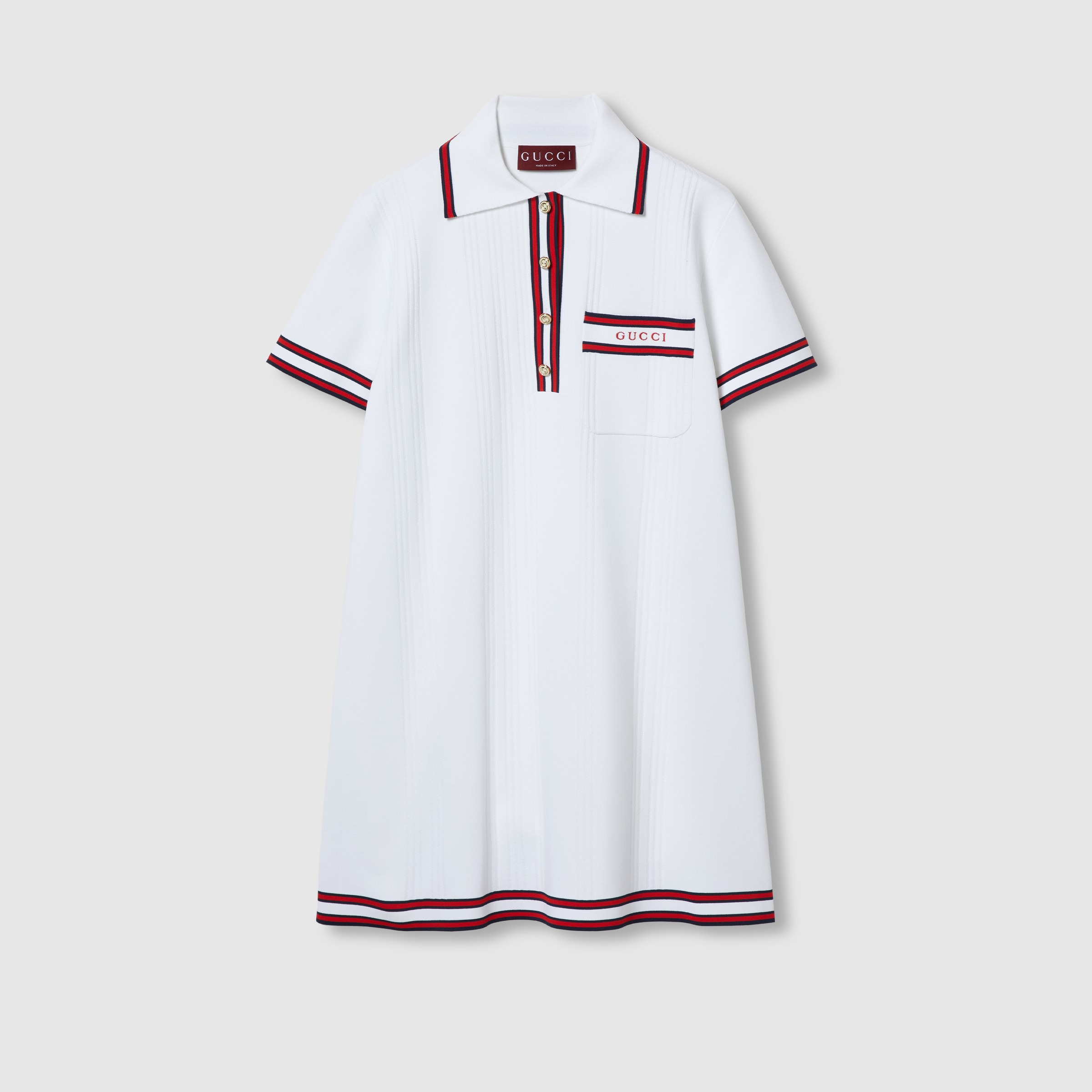 Stretch viscose polo dress - 1