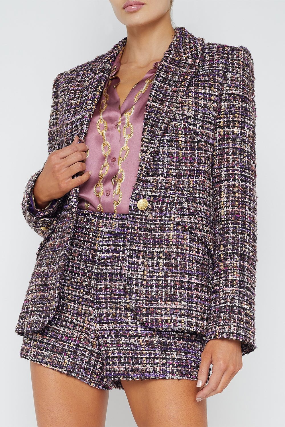 Chamberlain Blazer - Purple Multi Tweed - 4