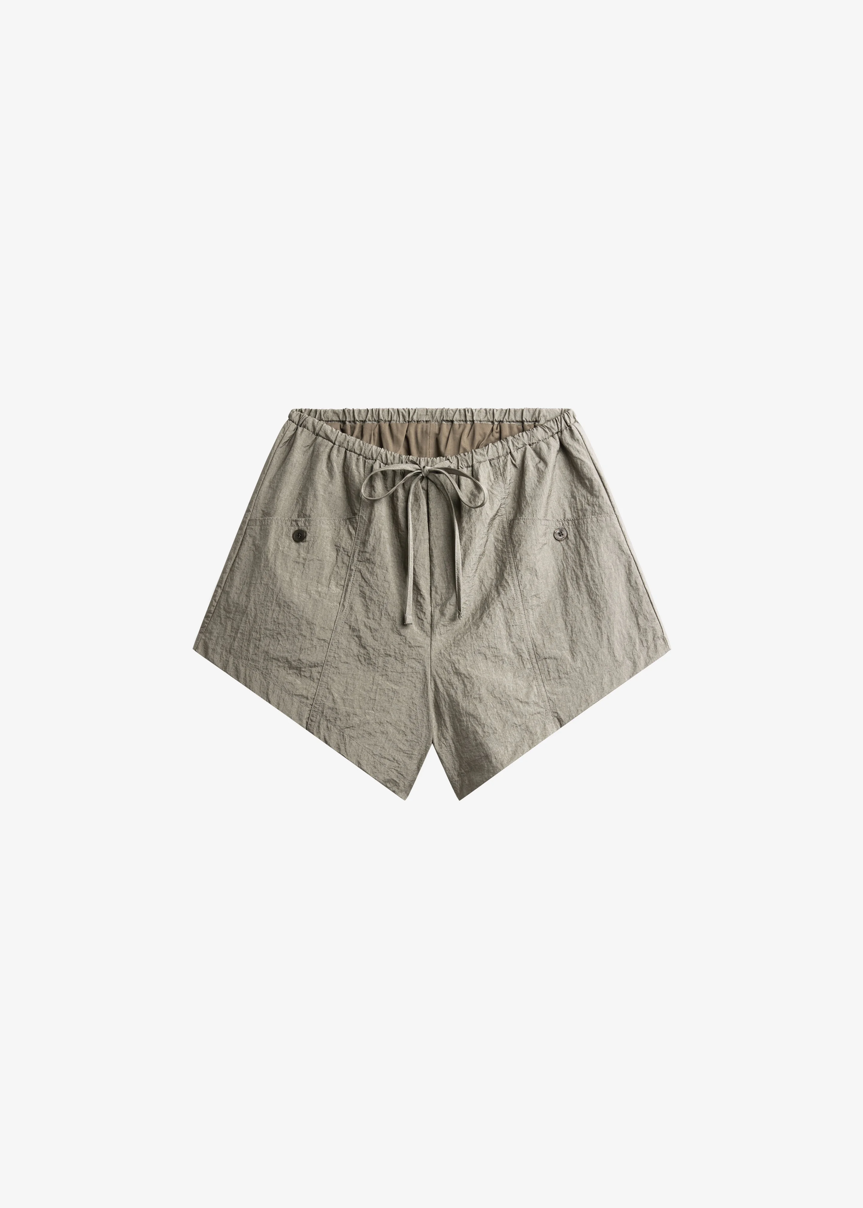 Zamora Textured Mini Shorts - Mocha - 1