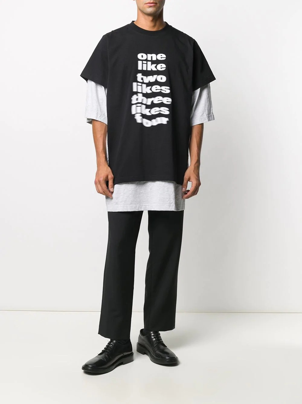 layered slogan-print T-shirt - 2