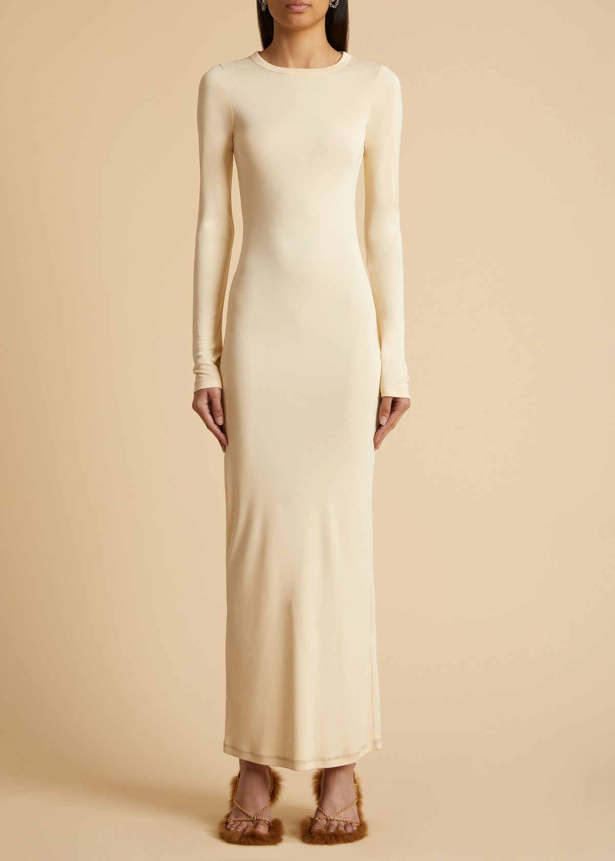 KHAITE The Bayra Dress in Bone | khaite | REVERSIBLE