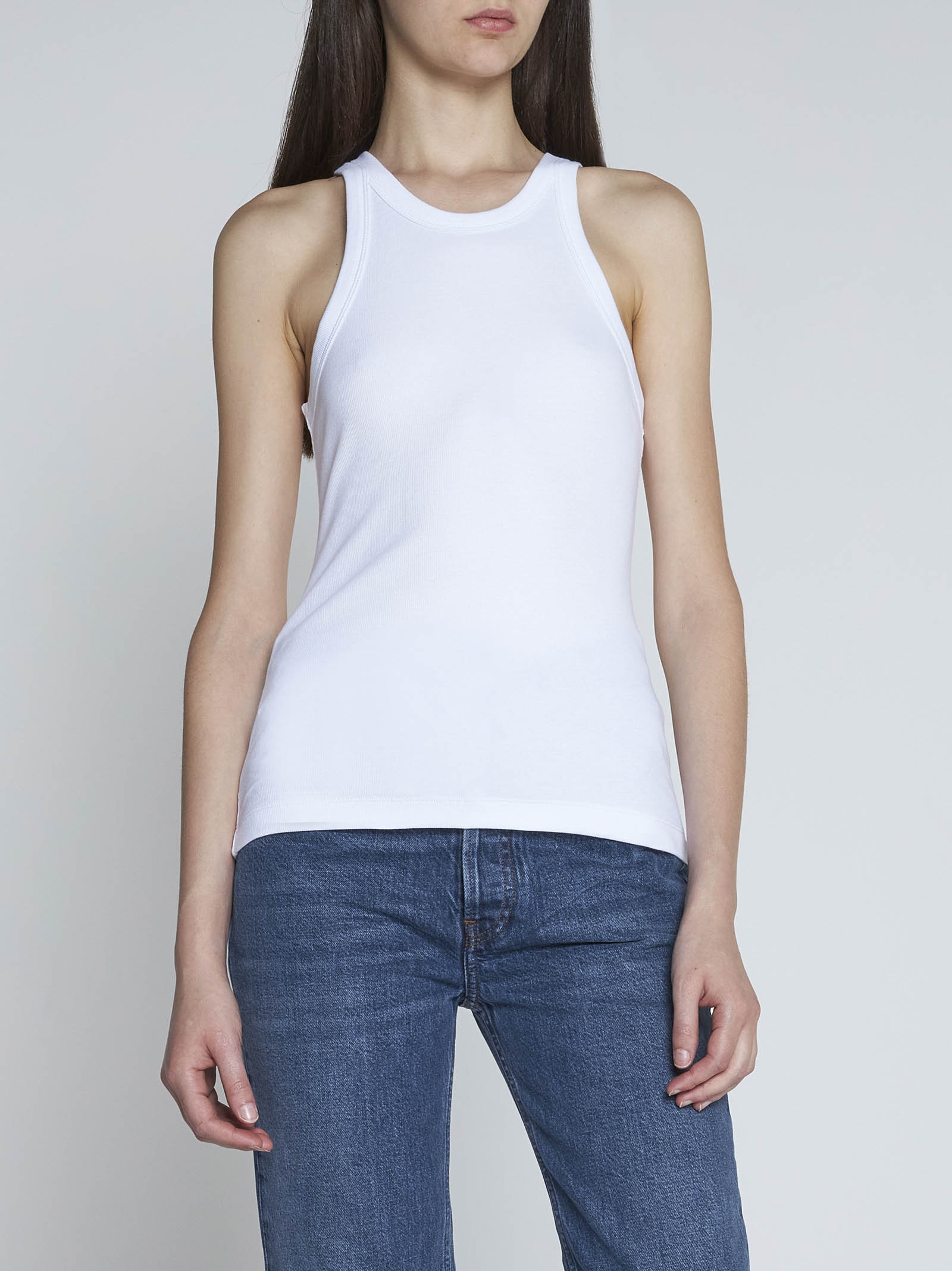 Cotton ribbed knit tank top - 2