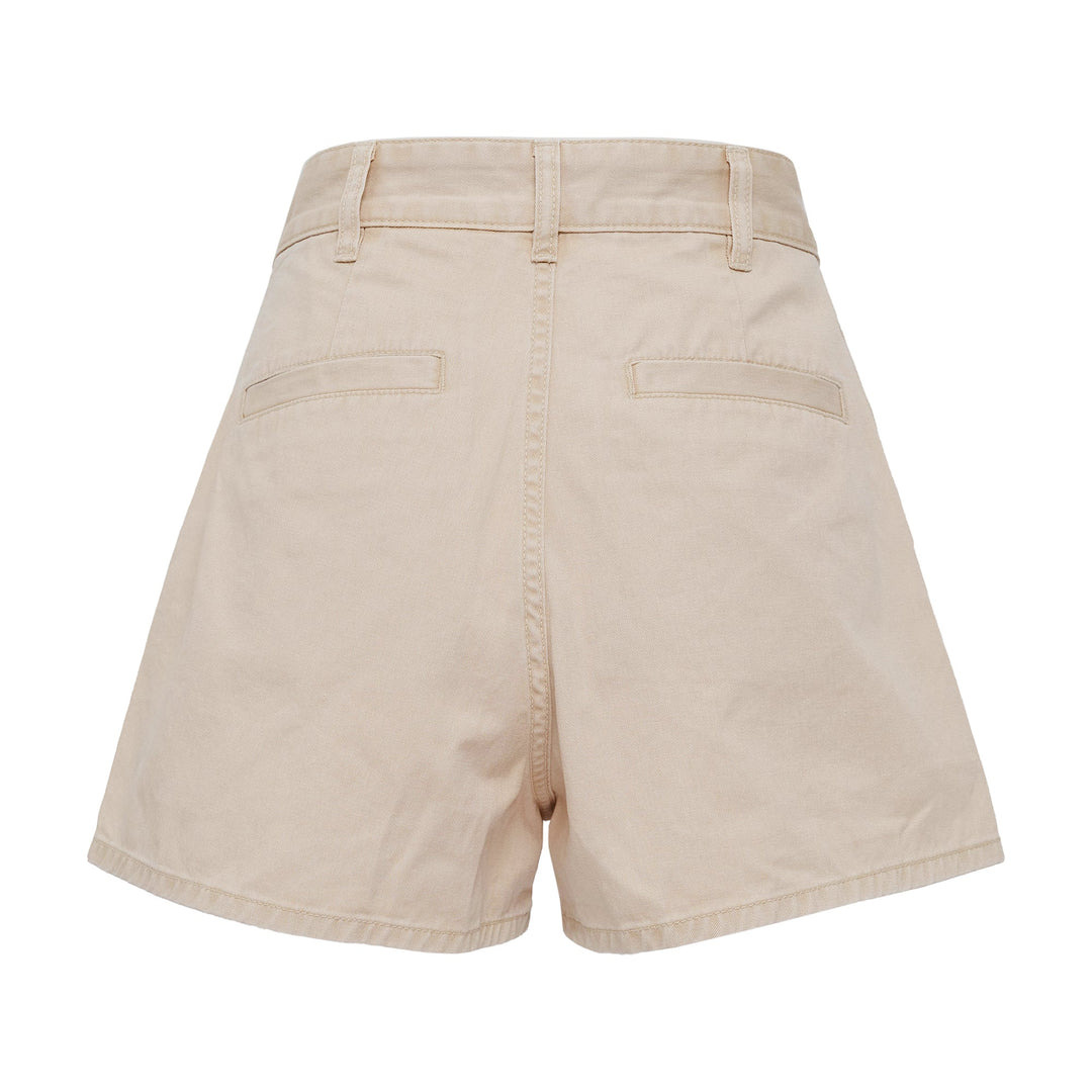 Beige Womens Cargo Pocket Shorts - 2