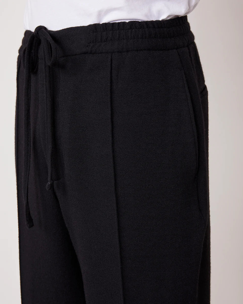 Walter Italian Jersey Cotton Wool Pants Dark Navy - 4