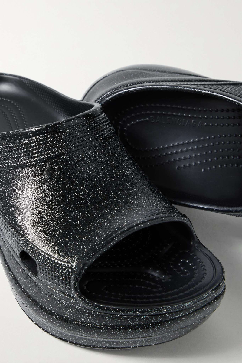 + Crocs Pool perforated iridescent rubber slides 4