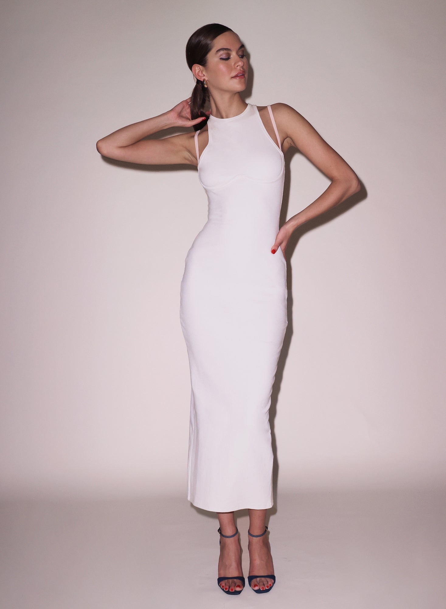 Strappy Ribbed Maxi Dress - 4
