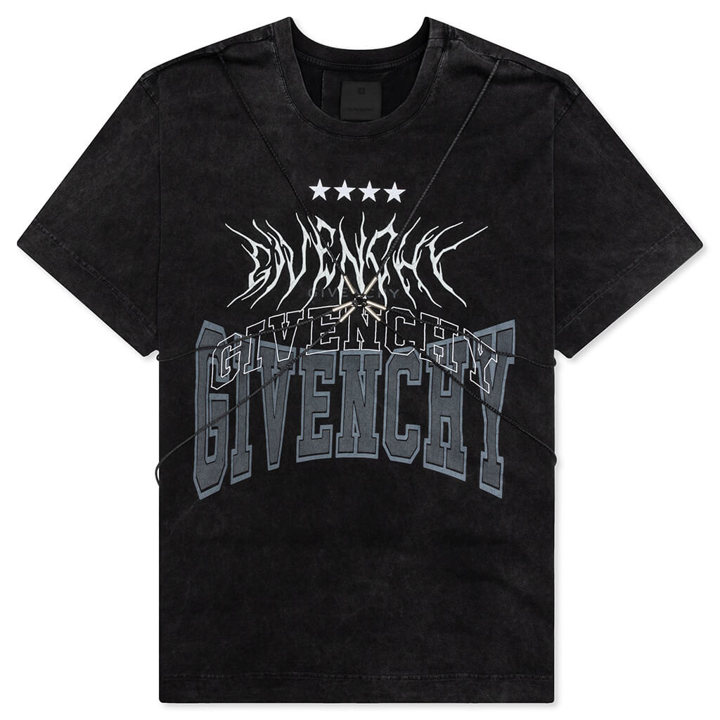 GIVENCHY OVERSIZED FIT T-SHIRT W/ HARNESS - GREY - 1