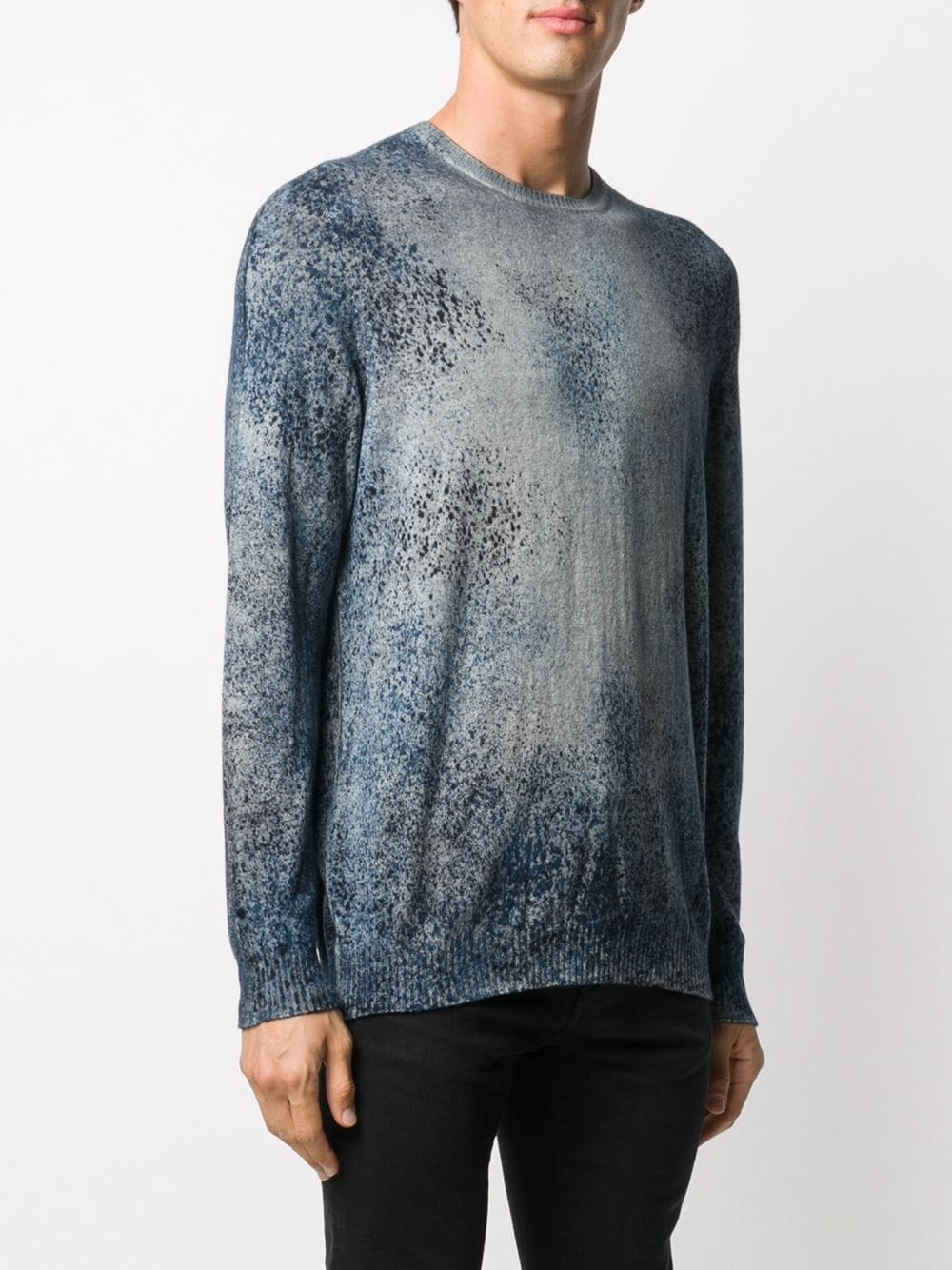 long sleeve sprayed effect sweatshirt - 3