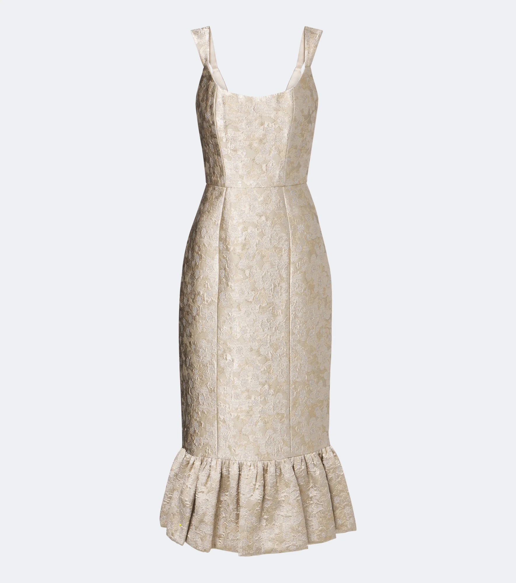 Ruffled jacquard corset dress - 1