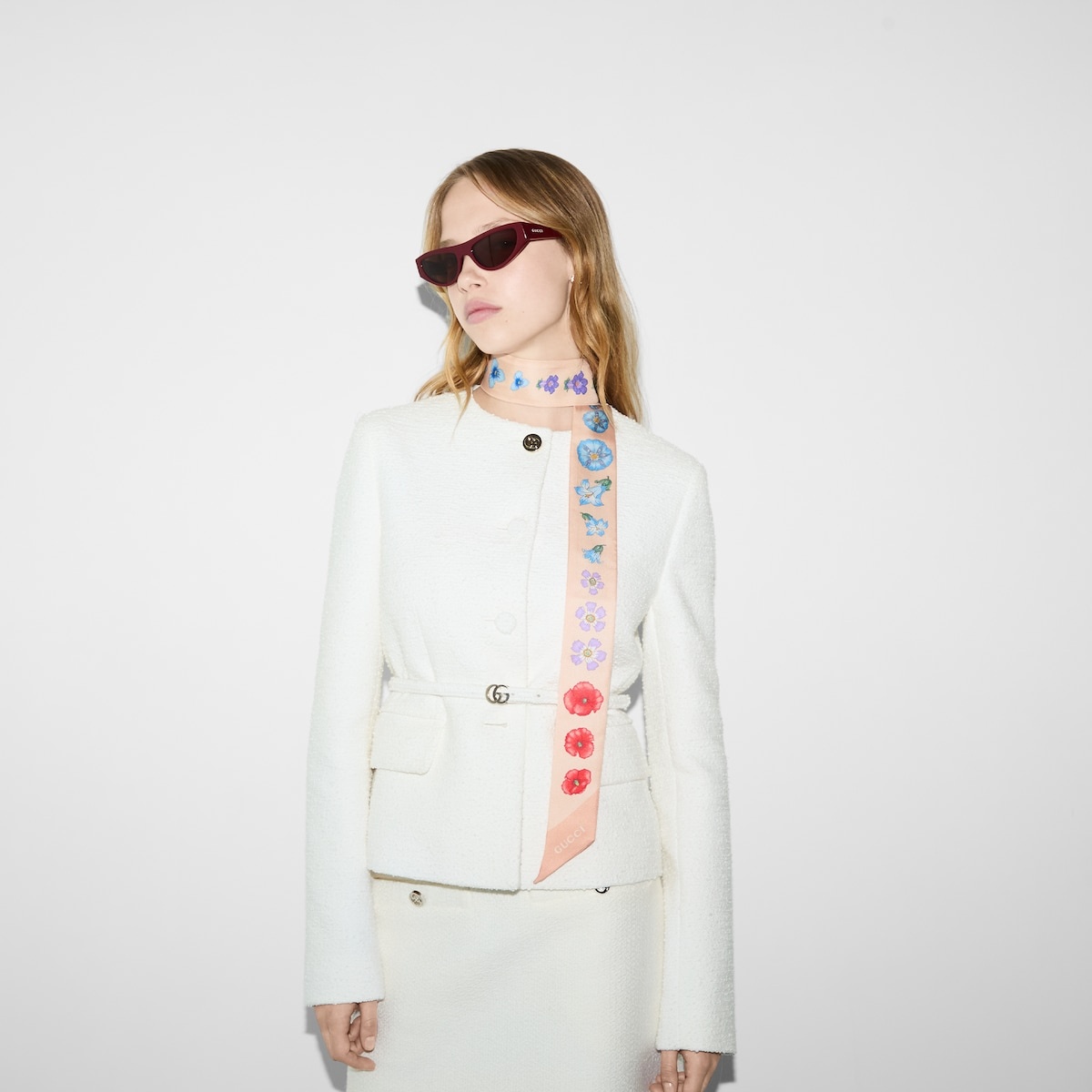 Printed silk neck bow - 3