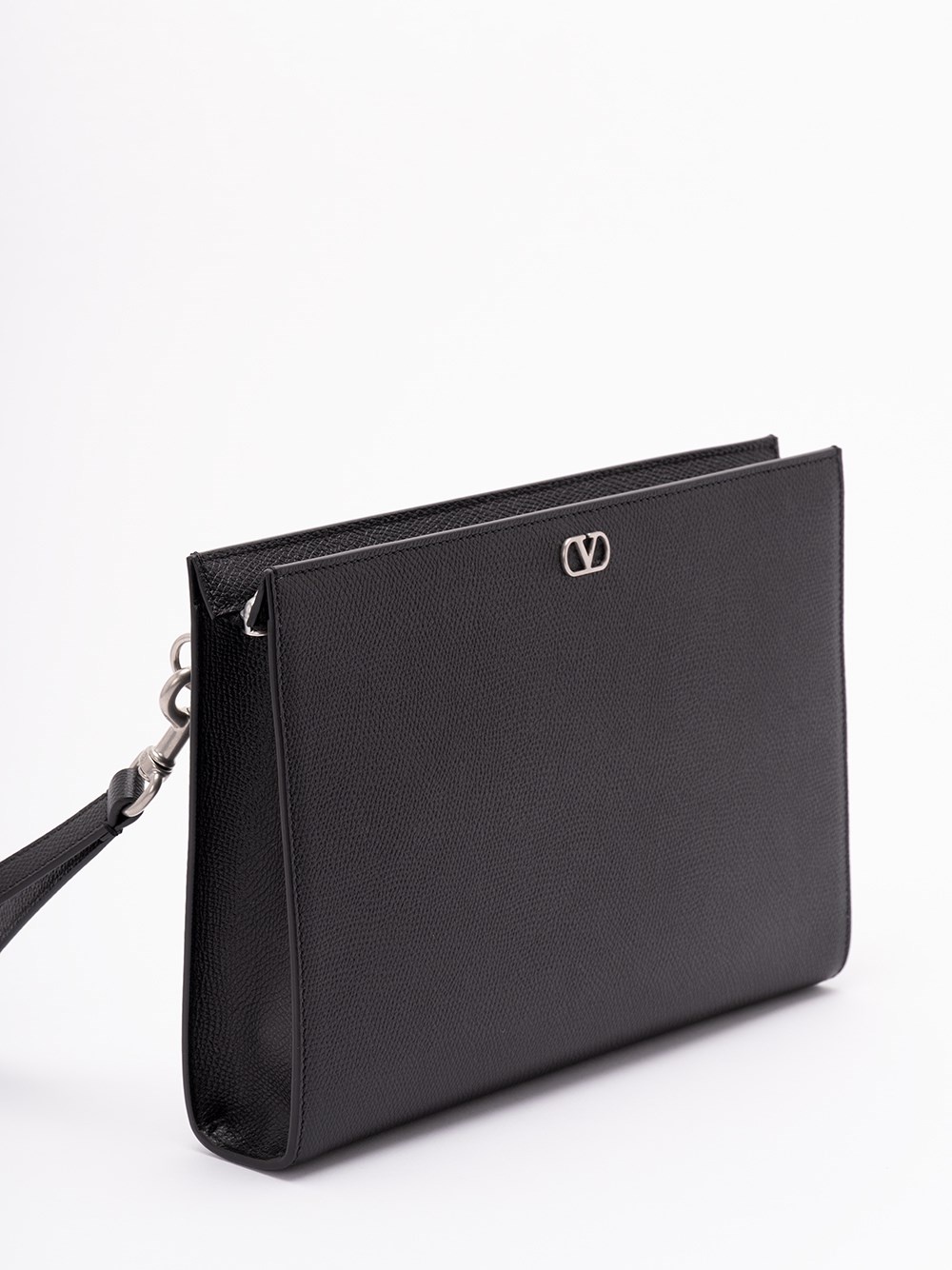 `VLogo Signature` Leather Pouch - 3