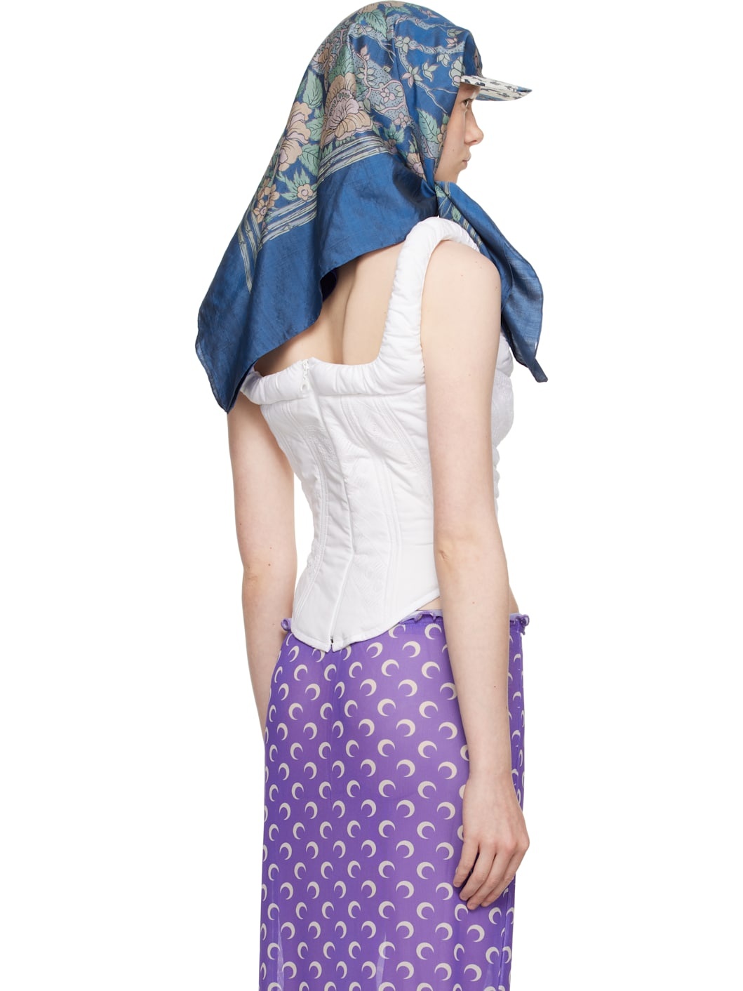 White Regenerated Household Linen Corset Top - 3