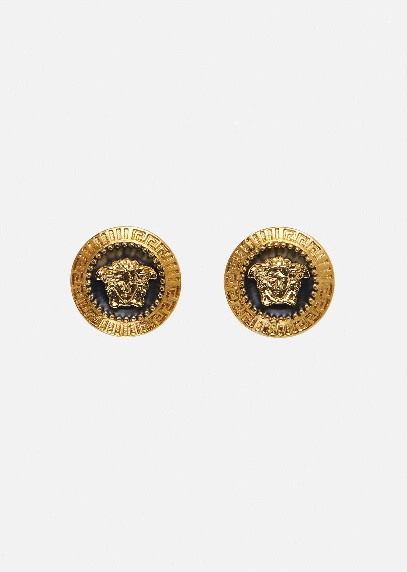 Enamel Medusa Stud Earrings - 1