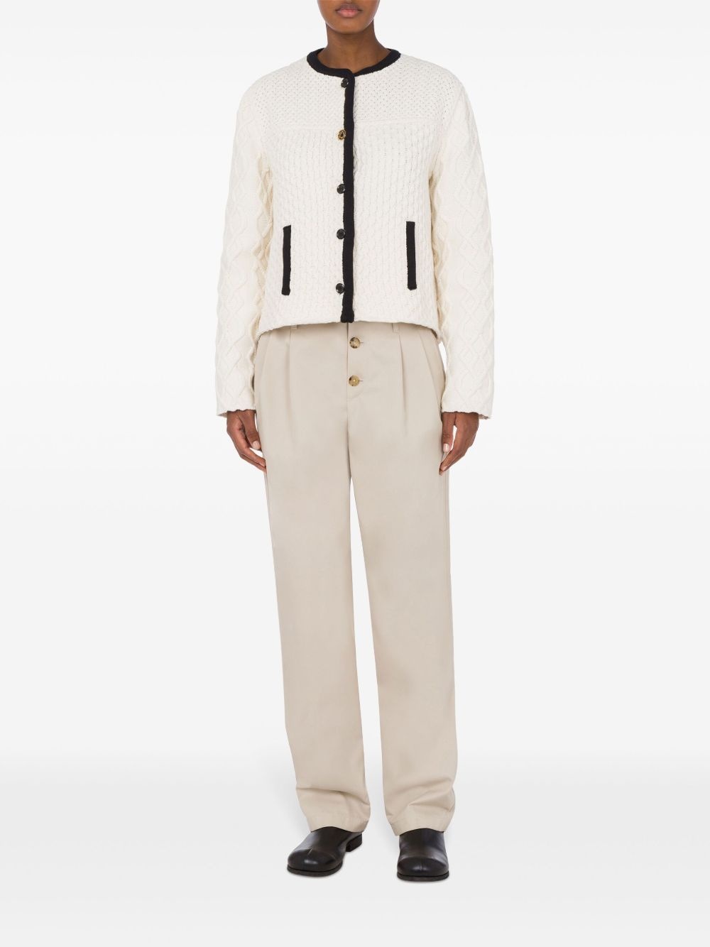 contrasting-trim jacket - 2