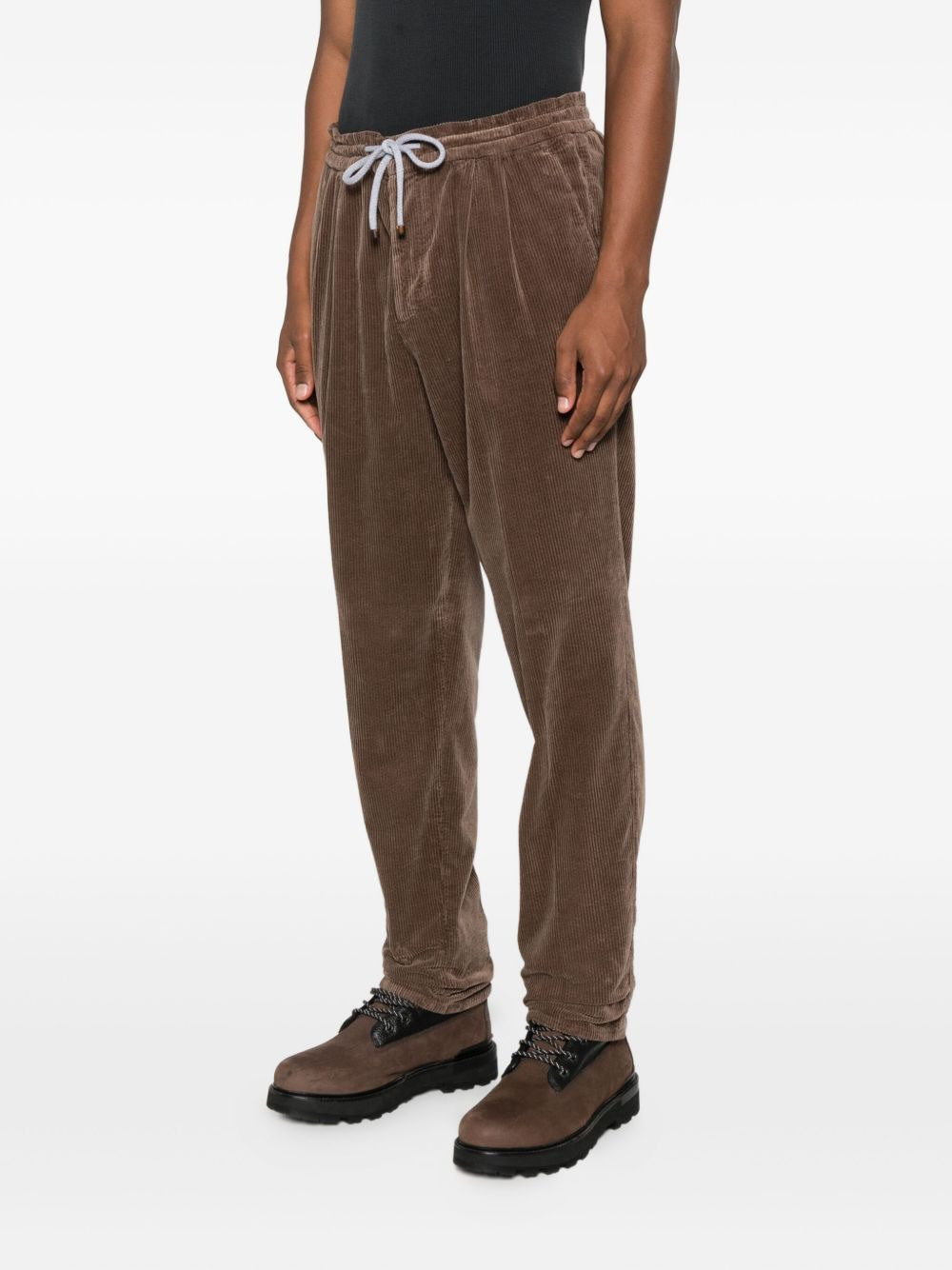 drawstring corduroy trousers - 3