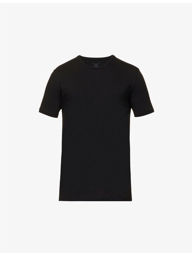 Regular-fit crewneck stretch-cotton T-shirt 1