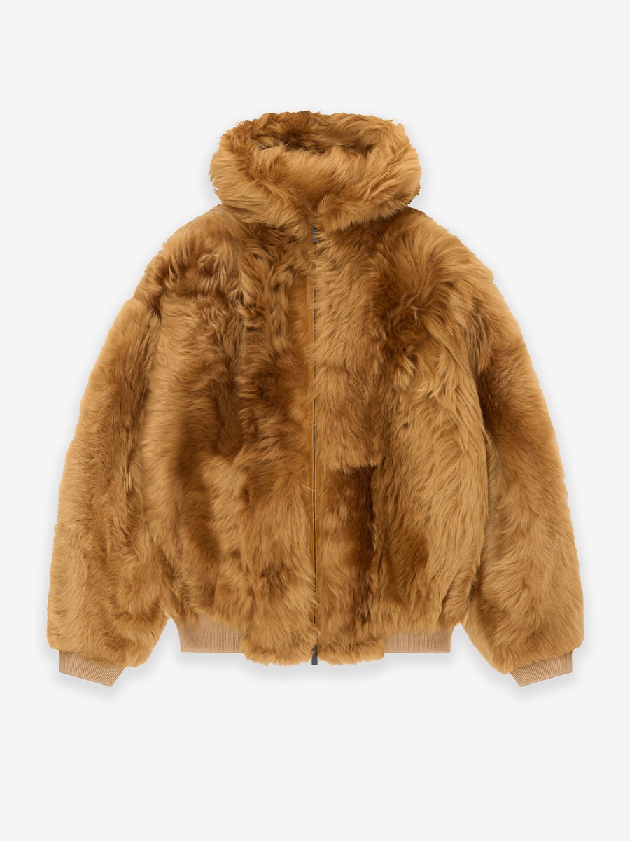 Shearling Hooded Bomber - 1
